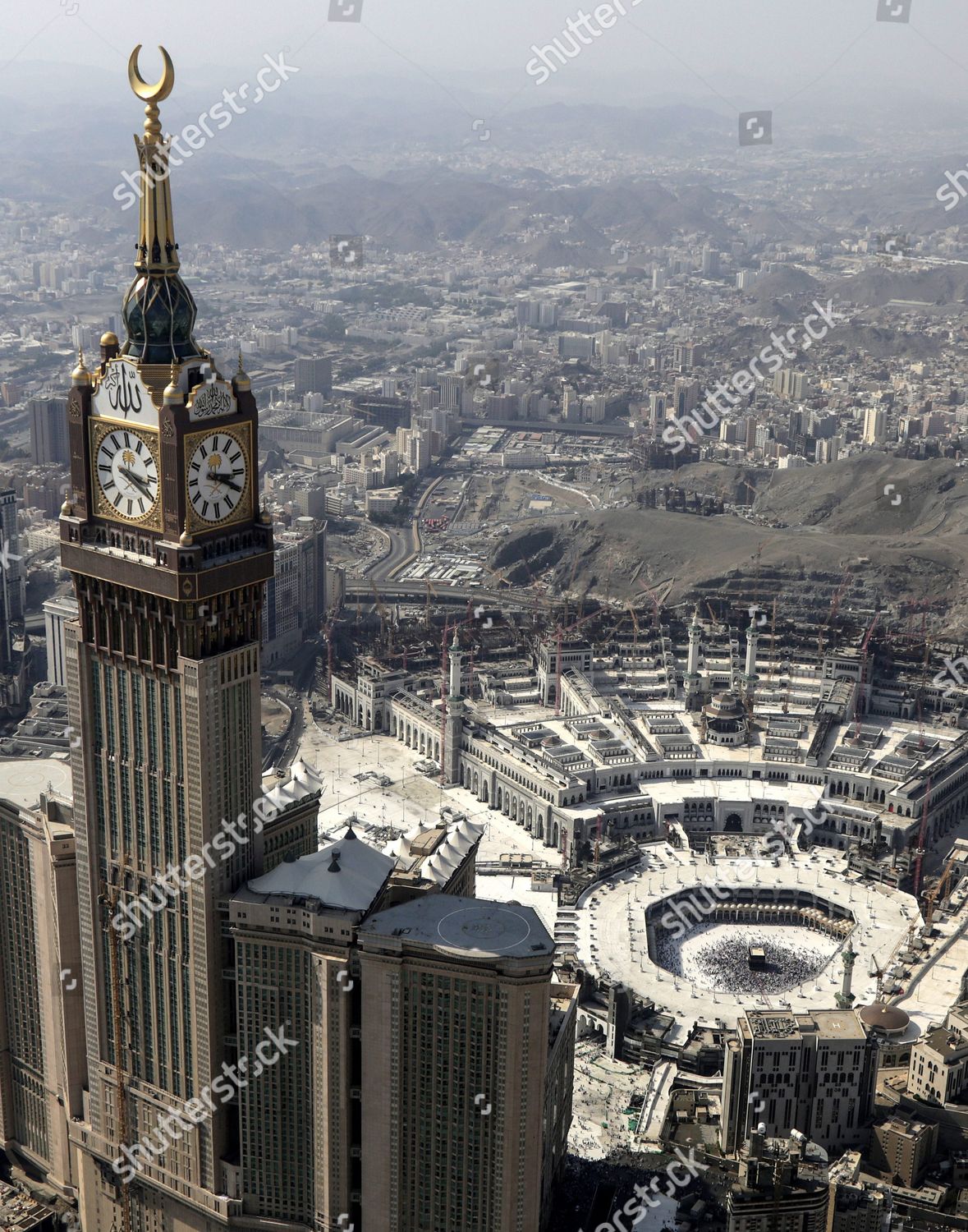 AERIAL VIEW MASJIDIL HARAM GRAND MOSQUE Editorial Stock Photo - Stock