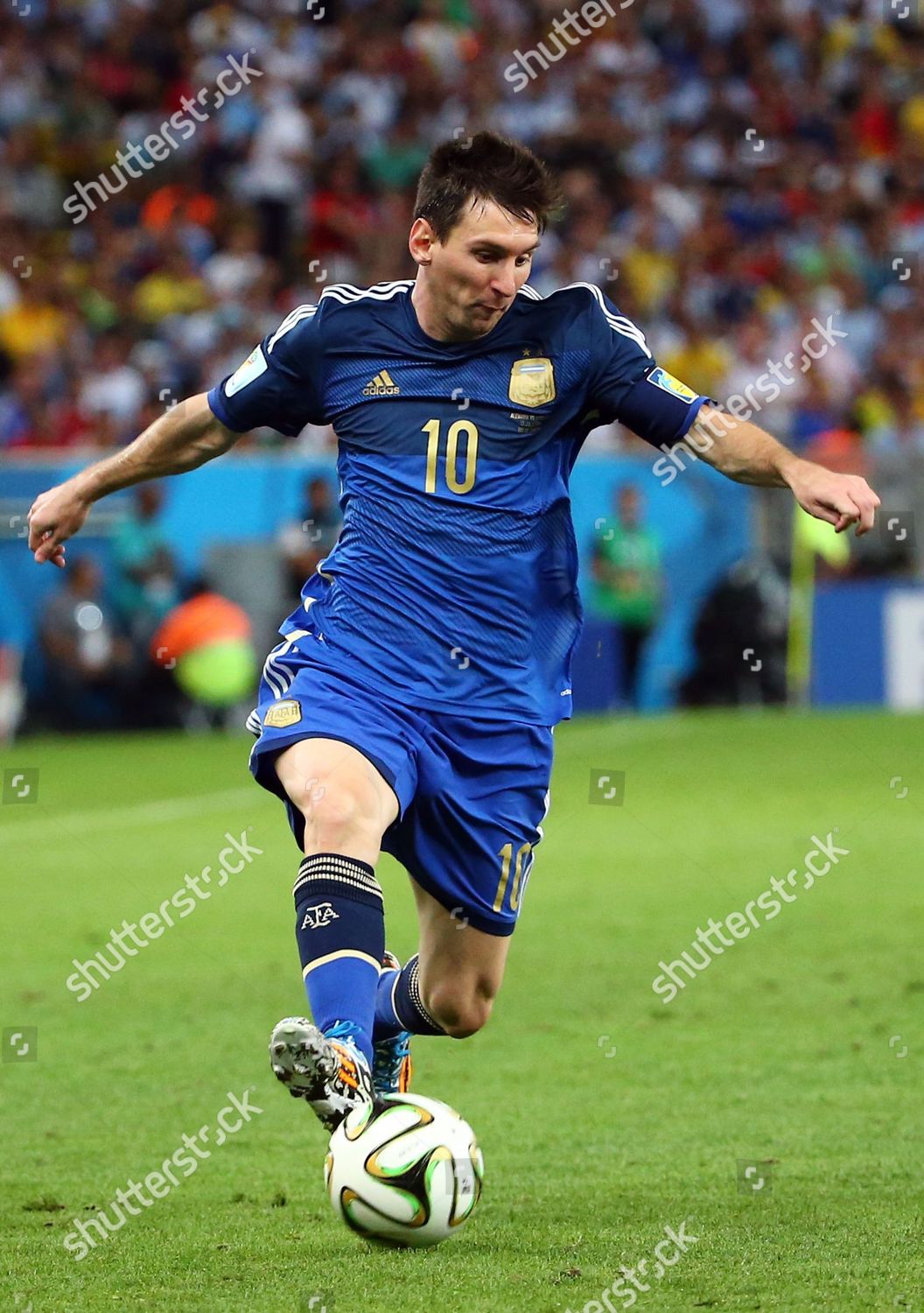 Argentinas Lionel Messi Controls Ball During Editorial Stock Photo