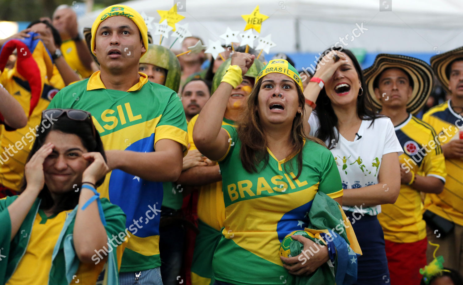 Brazilian Fans React While Watching Fifa Editorial Stock Photo - Stock ...