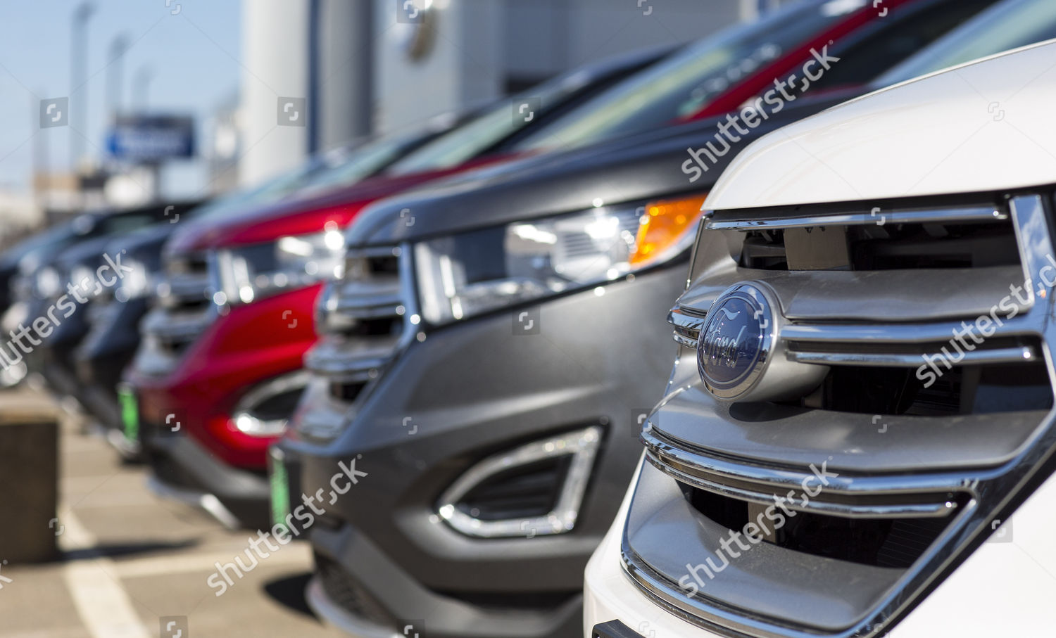 Ford Vehicles On Car Dealer Quincy Editorial Stock Photo Stock Image