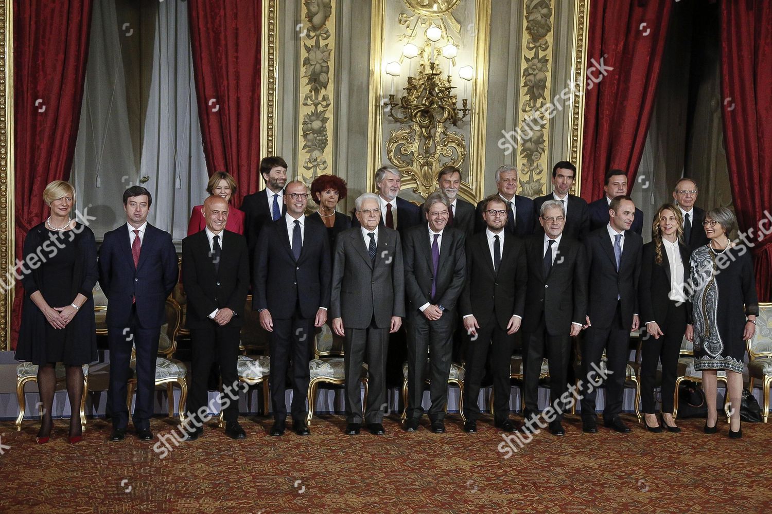 Members New Cabinet Line Group Photo Quirinale Editorial Stock