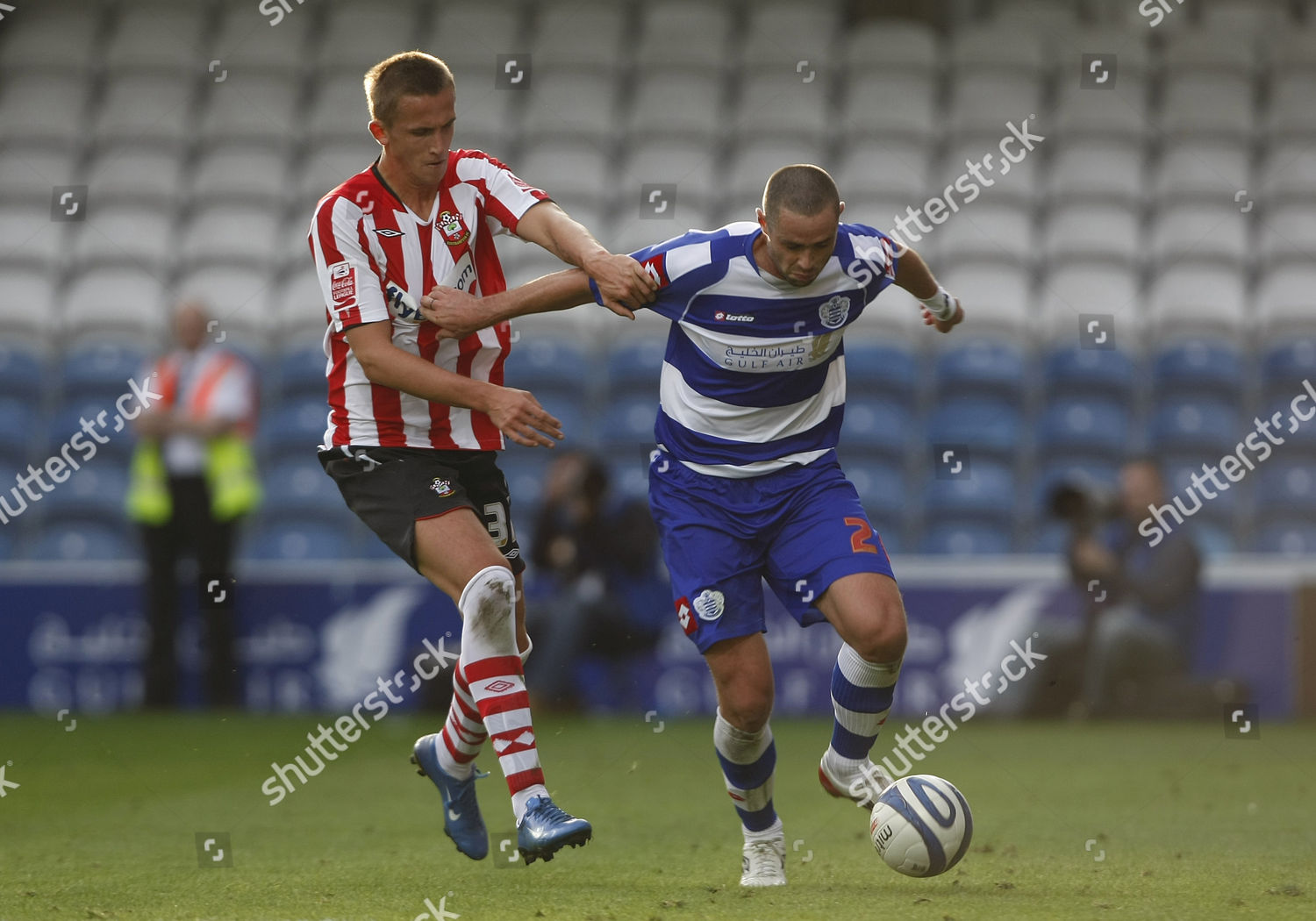 Damien Delaney Qpr Tomas Pekhart Southampton Editorial Stock Photo ...