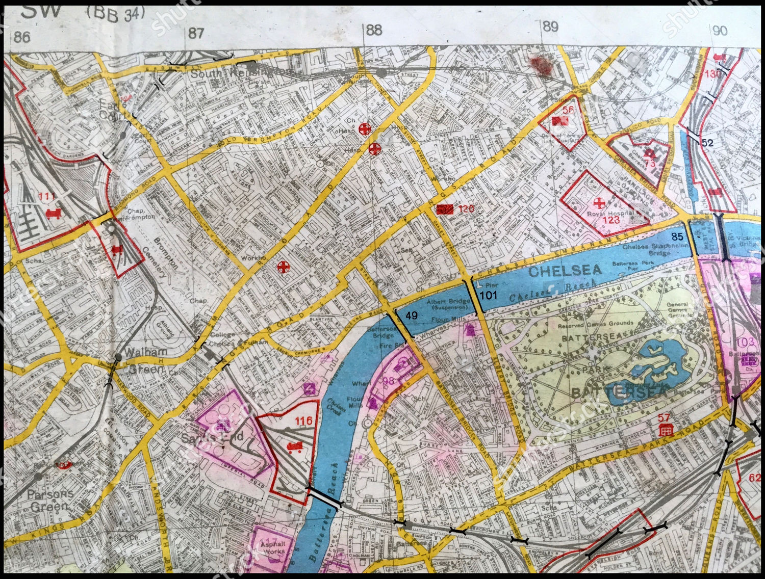 Wwii London Map Showing German Bombing Editorial Stock Photo - Stock ...