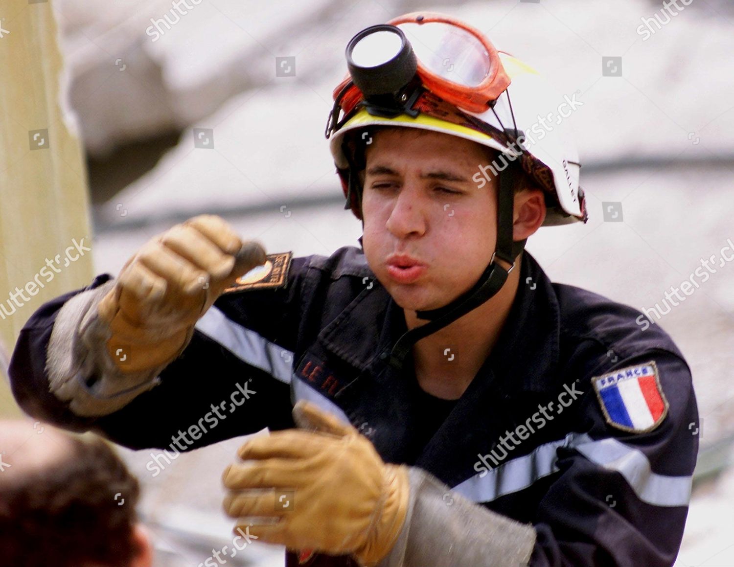 French Rescue Worker Reacts After Saving Editorial Stock Photo - Stock ...