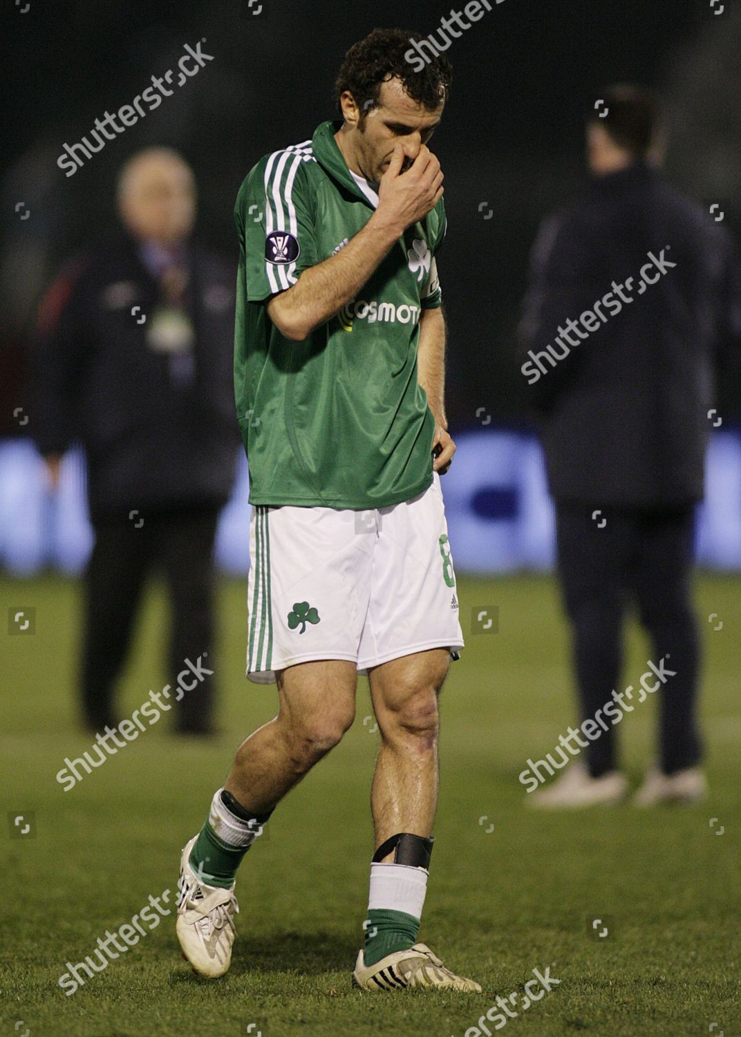 Dejected Panathinaikos Captain Ioannis Goumas After Editorial Stock