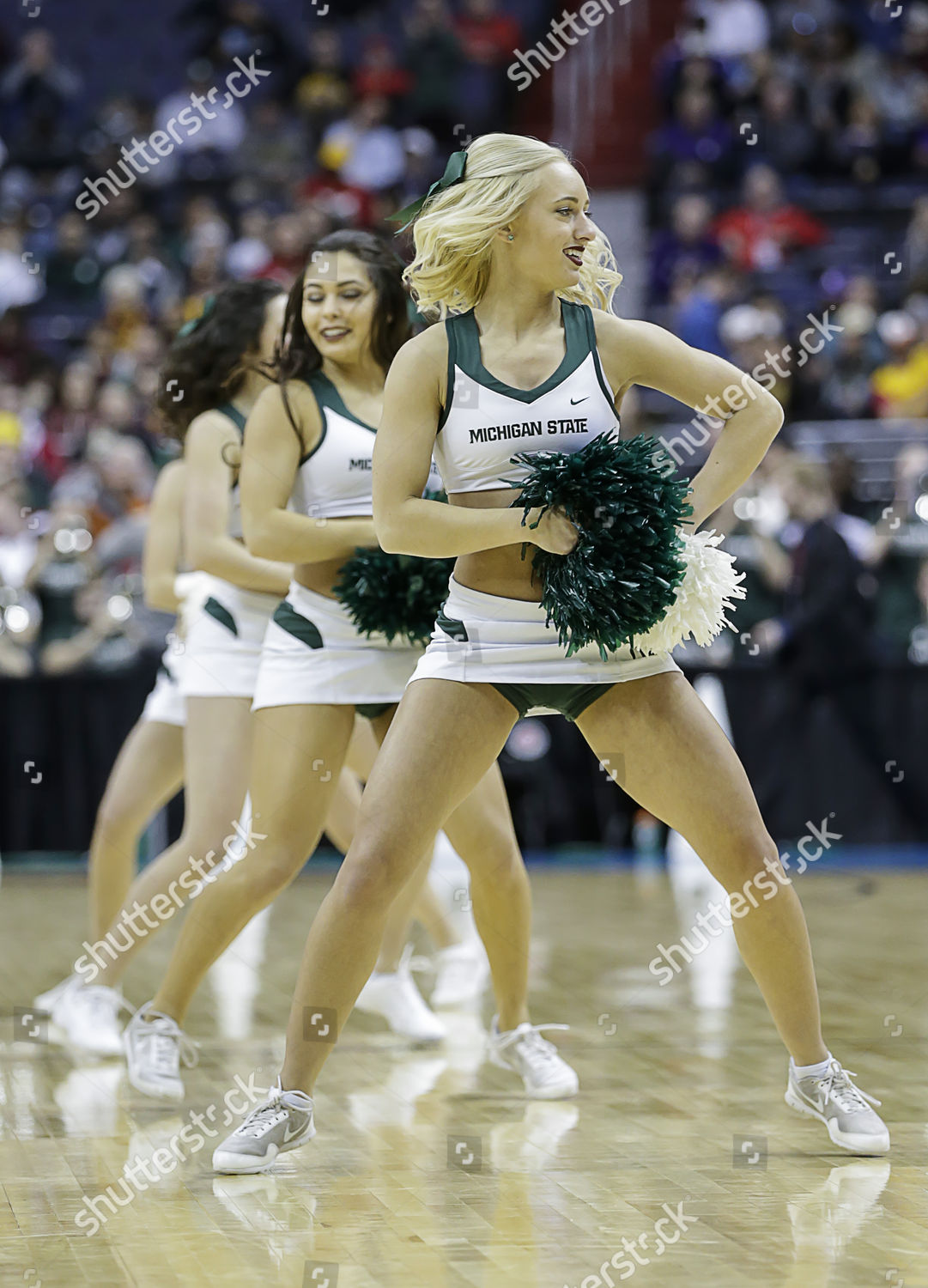 Michigan State Cheerleaders Perform During Big Editorial Stock Photo