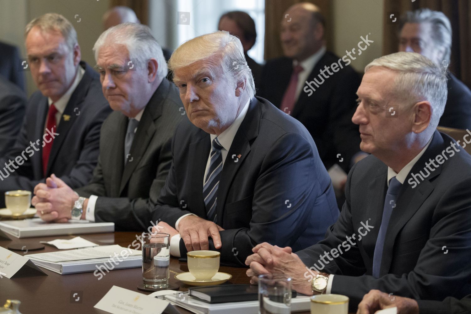 Us President Donald Trump C Holds Meeting Editorial Stock Photo