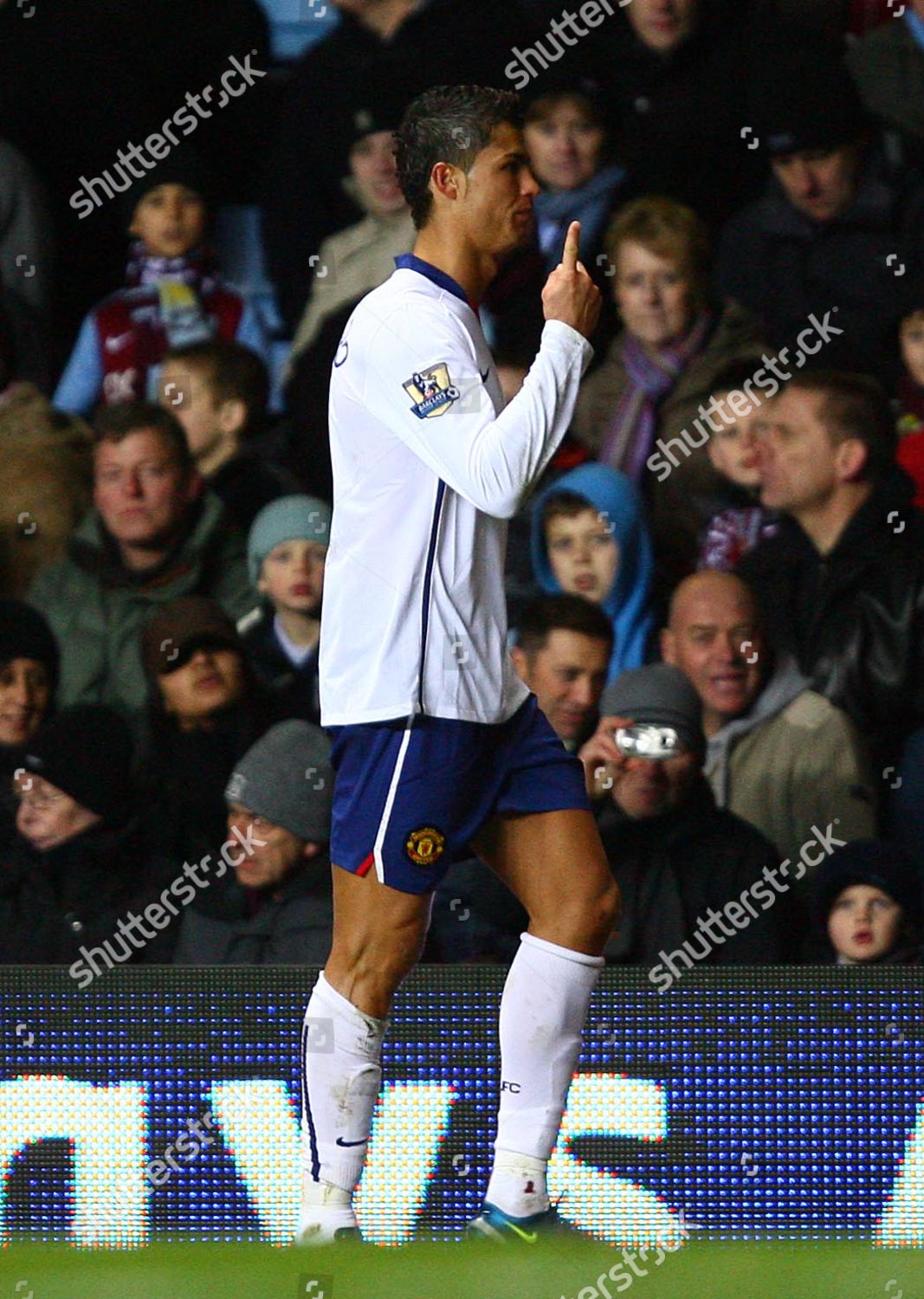 BIRMINGHAM, ENGLAND - NOVEMBER 22: Cristiano Ronaldo of Manchester United  gestures to the home fans aft…