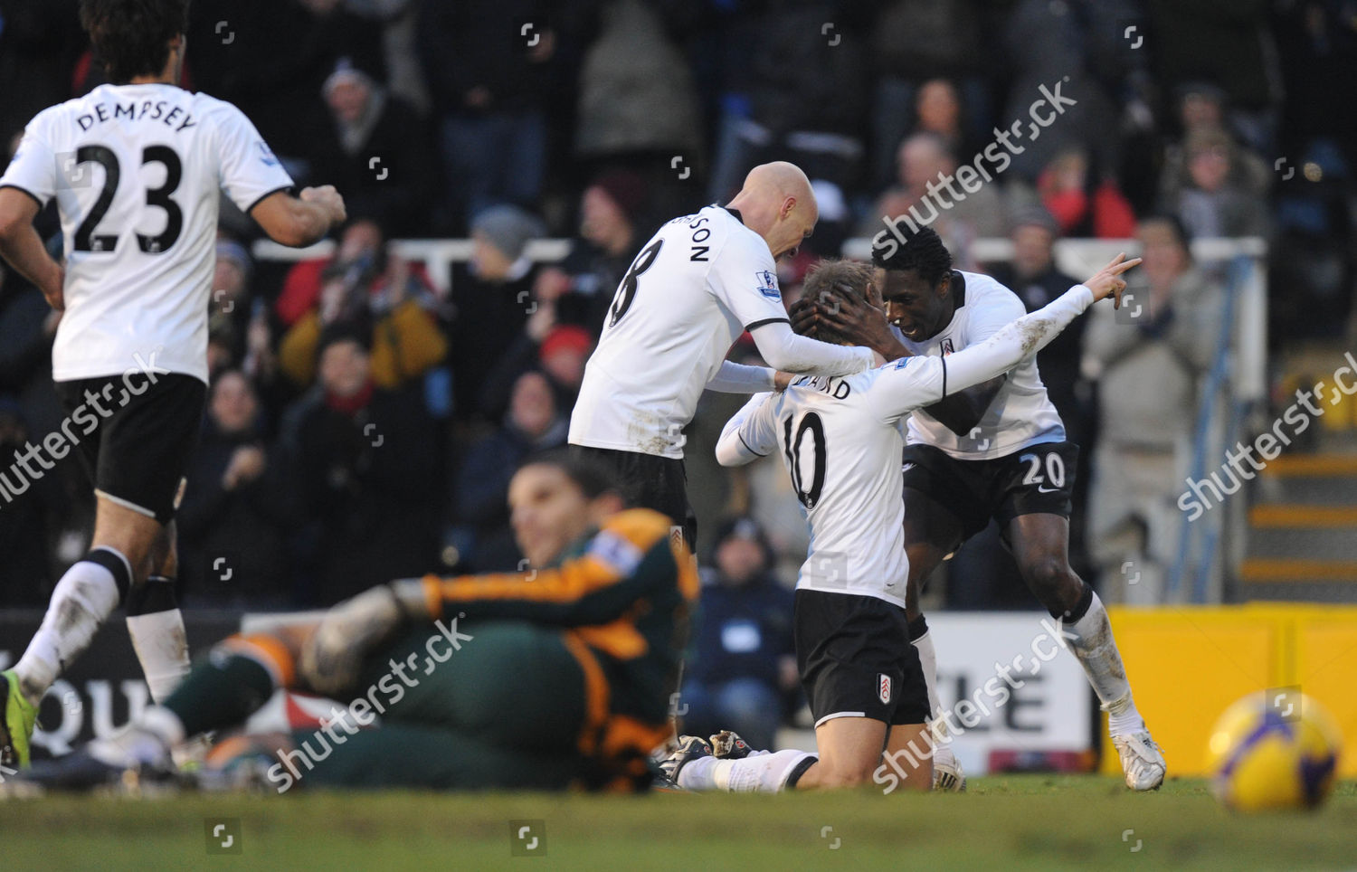 Erik Nevland Fulham Celebrates On His Editorial Stock Photo - Stock ...