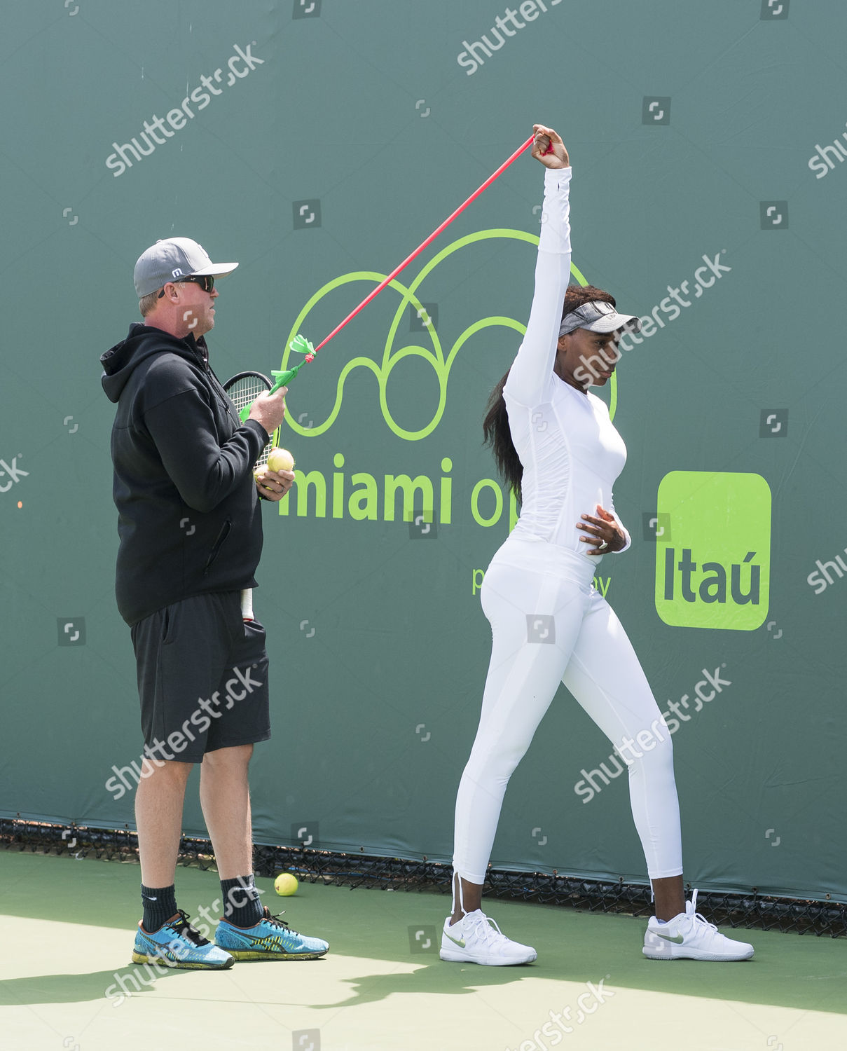 Venus Williams Practicing Coach David Witt Editorial Stock Photo