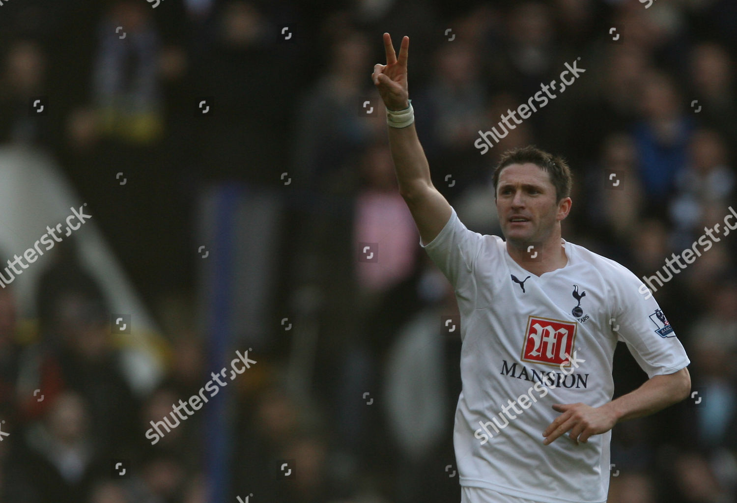 Robbie Keane Tottenham Hotspur Celebrates Scoring Editorial Stock Photo ...