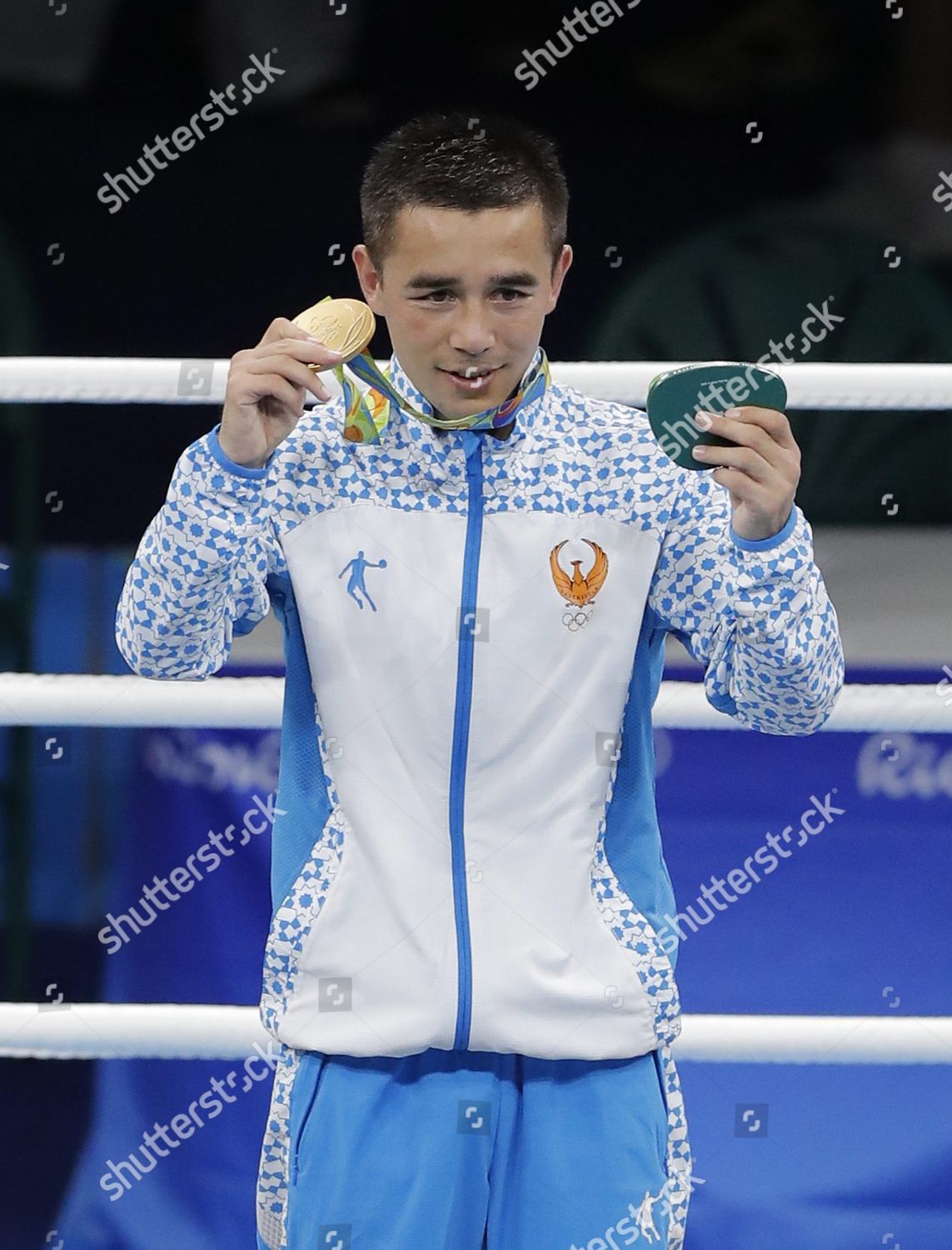 Hasanboy Dusmatov Uzbekistan Celebrates His Gold Editorial Stock Photo