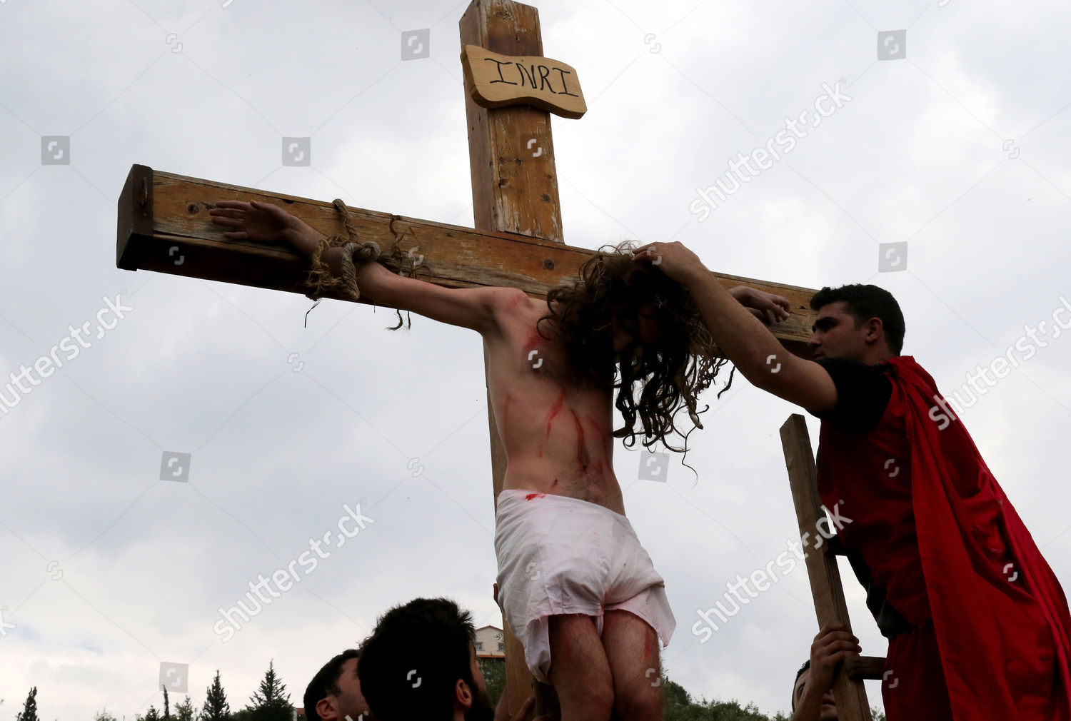 Lebanese Christian Men Perform Reenactment Way Cross Editorial Stock Photo Stock Image Shutterstock