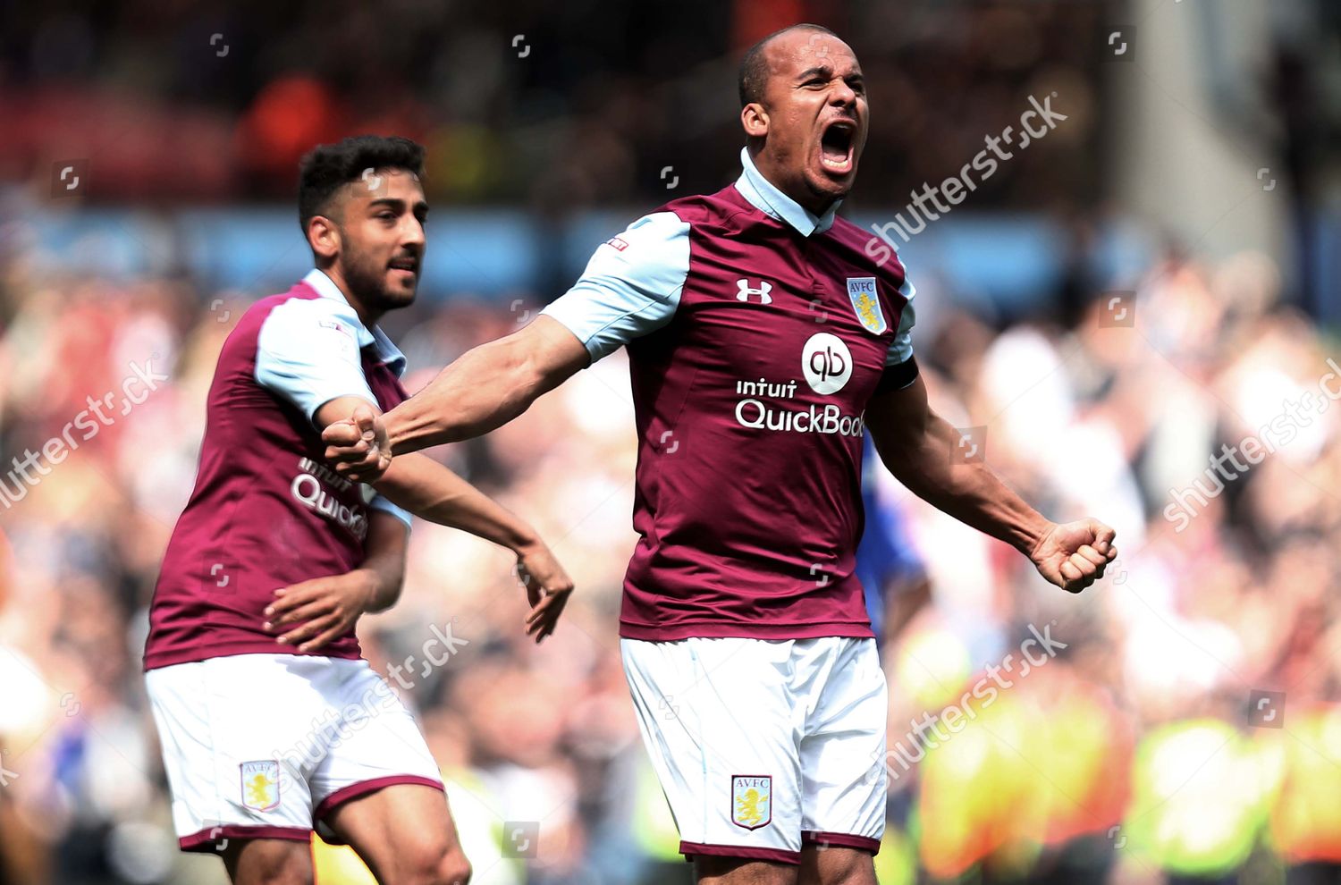 Gabriel Agbonlahor Aston Villa Celebrates Scoring Editorial Stock Photo ...