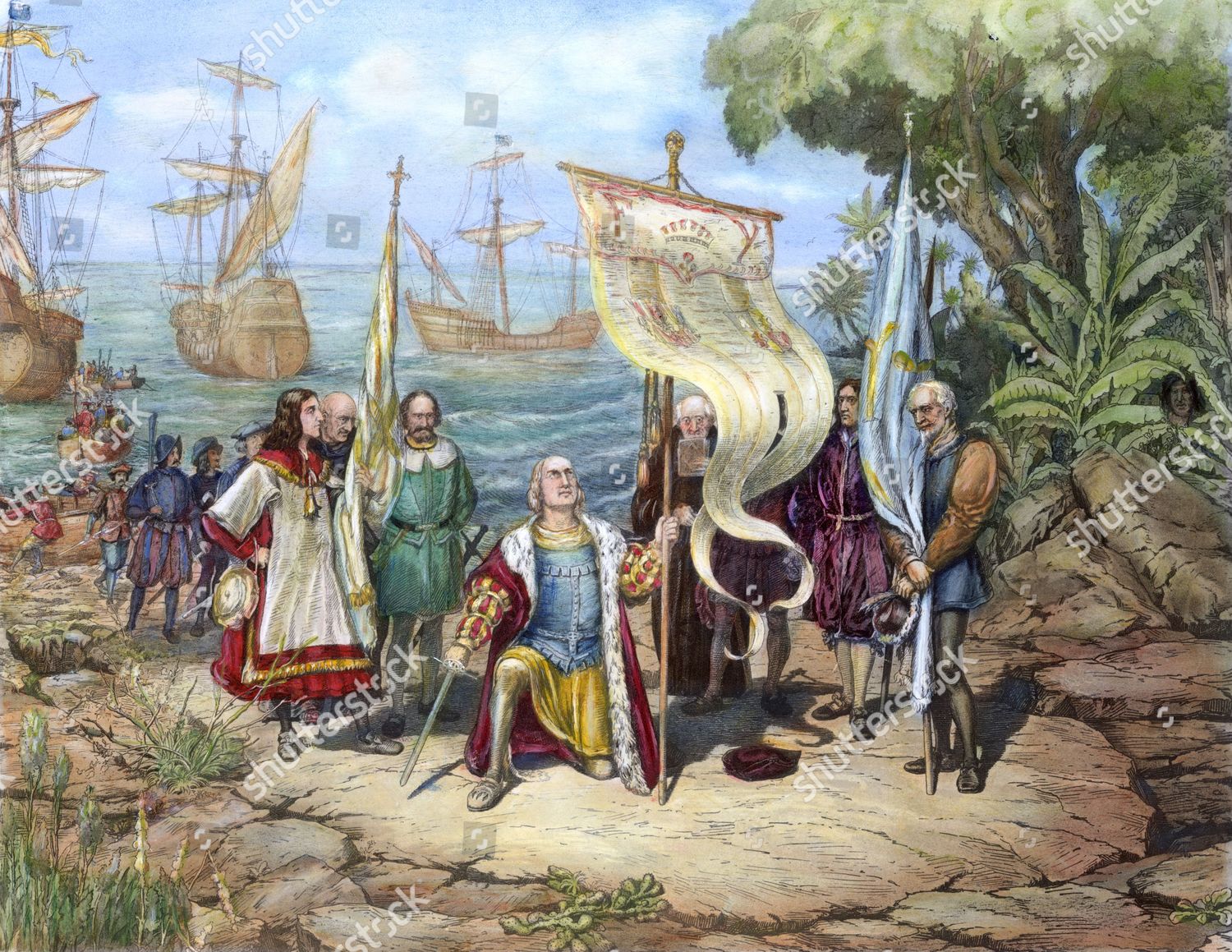 Экспедиция Христофора Колумба достигла острова Сан-Сальвадор. Открытие нового света христофором