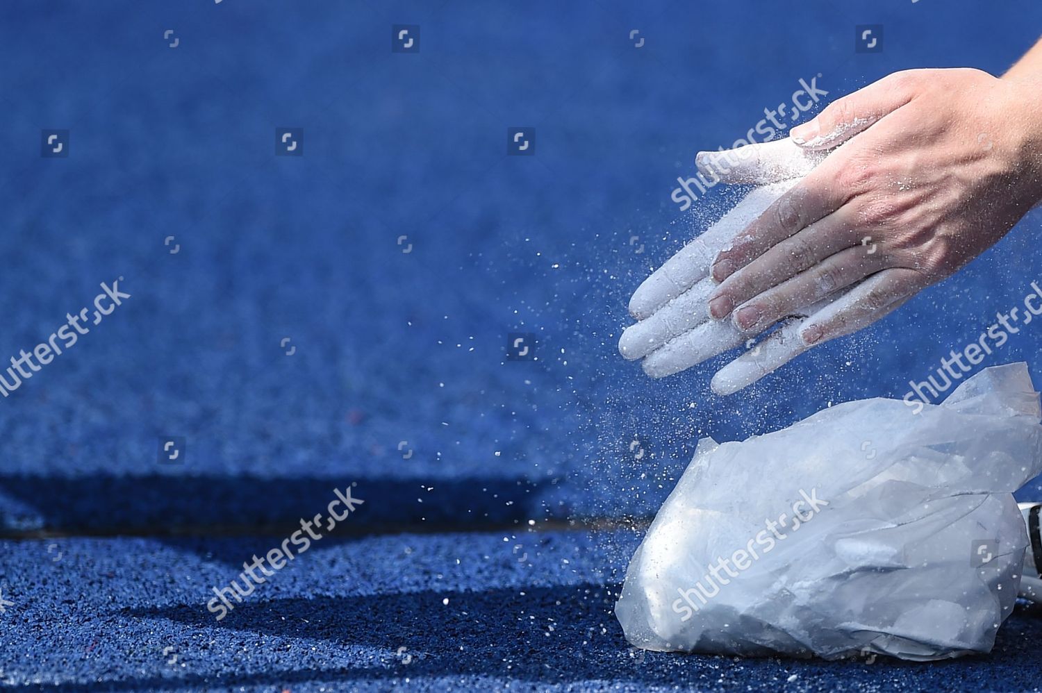College Pole Vaulter Preps Her Hands Editorial Stock Photo Stock
