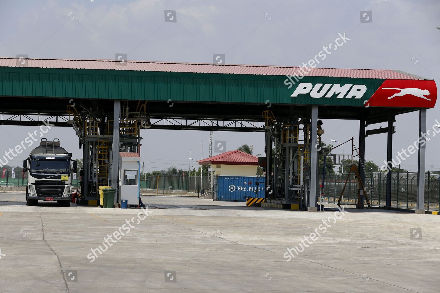 oil tanker truck stop inside Puma 