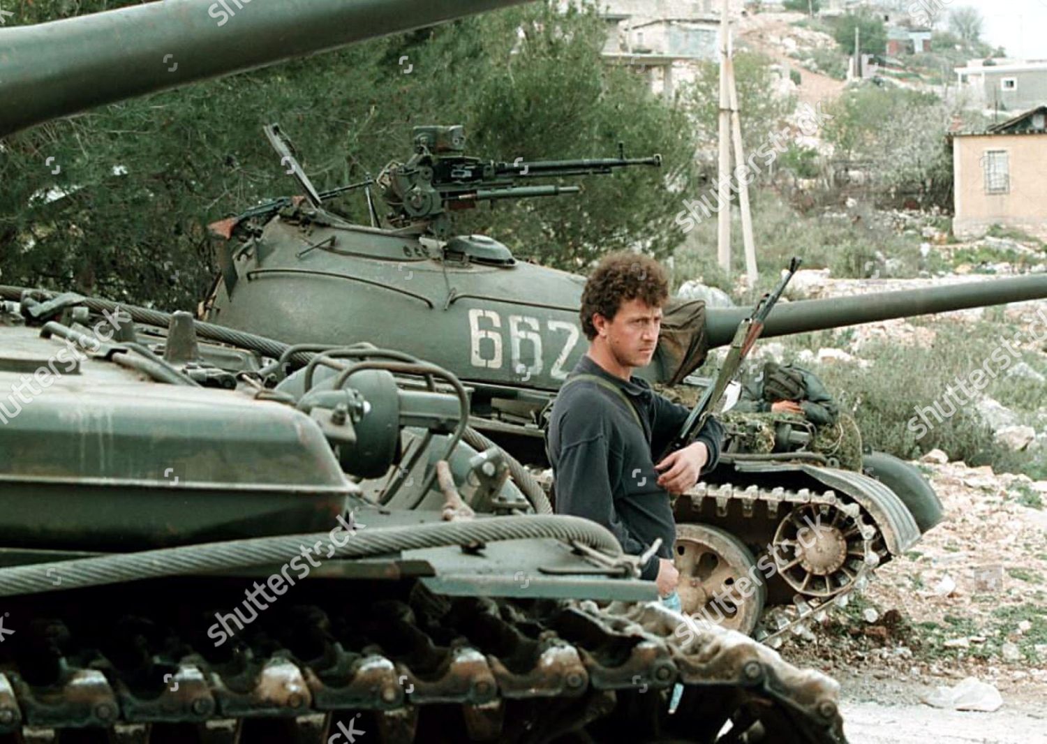 Armed Rebel Stands Guard Between Two T55 Editorial Stock Photo - Stock  Image | Shutterstock