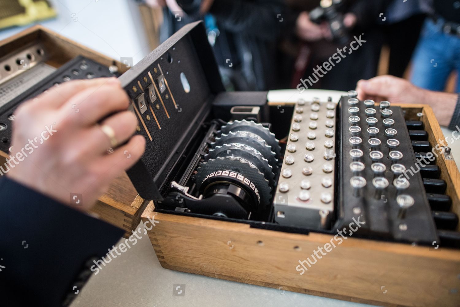Employee Shows Enigma M4 Cipher Machine Editorial Stock Photo - Stock ...