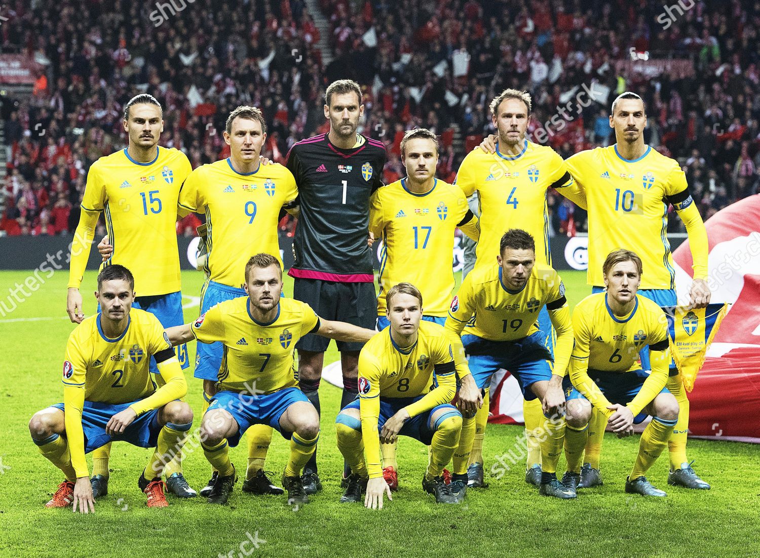 Swedish National Soccer Team Players Front Row Editorial Stock