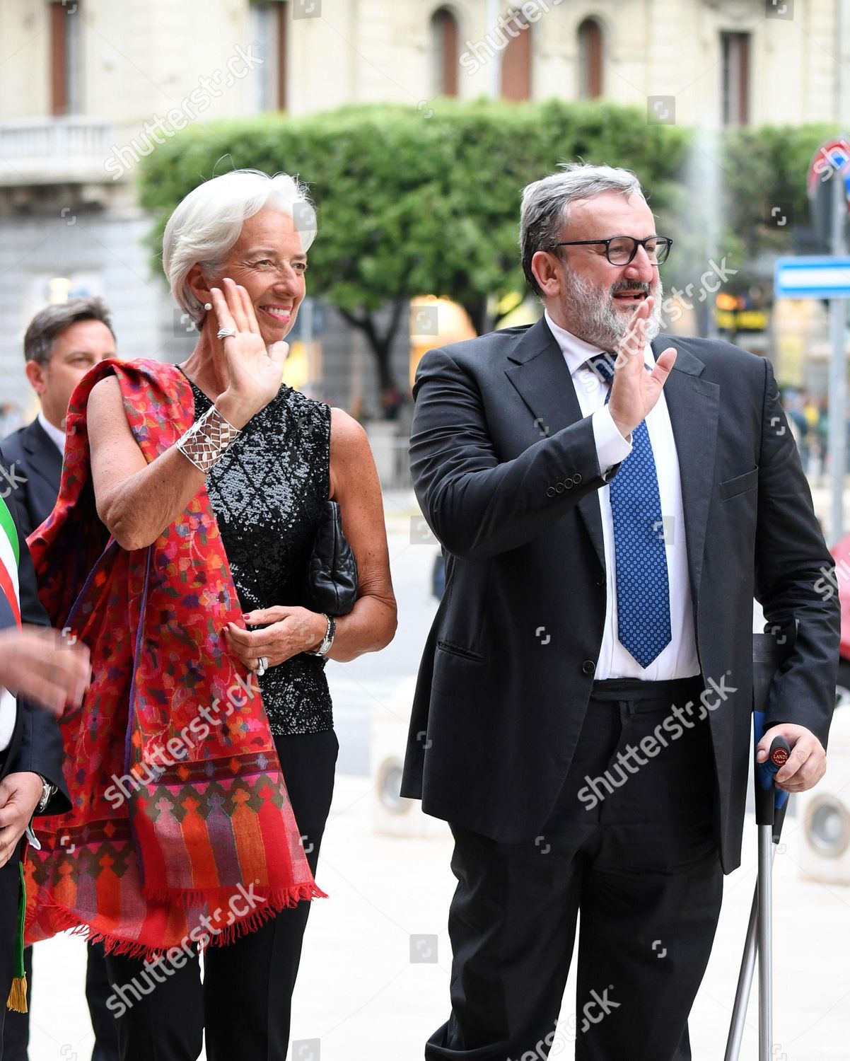 Christine Lagarde Michele Emiliano Editorial Stock Photo Stock