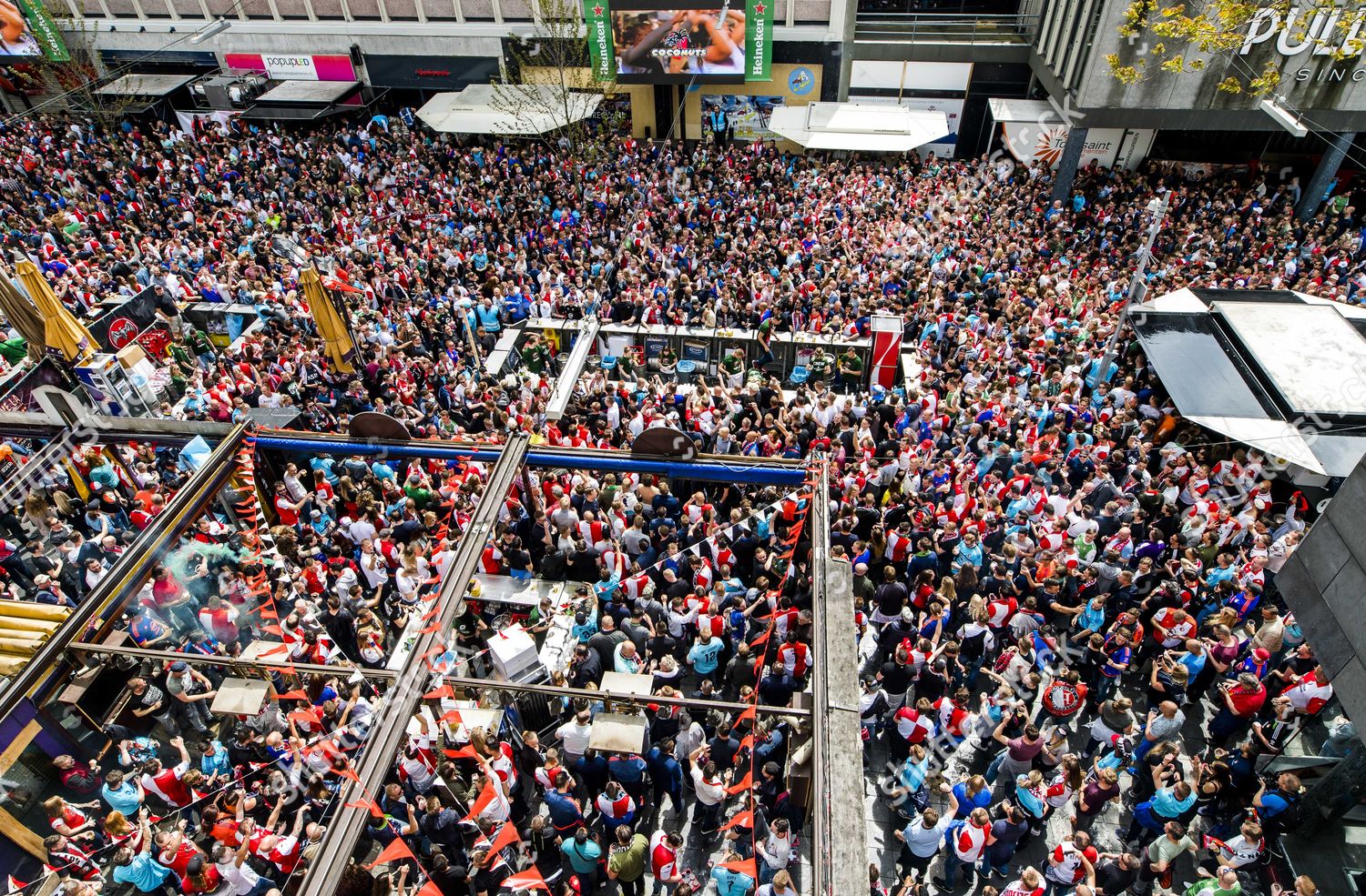 Fans Feyenoord Rotterdam Gather Stadhuisplein Rotterdam Netherlands Editorial Stock Photo Stock Image Shutterstock