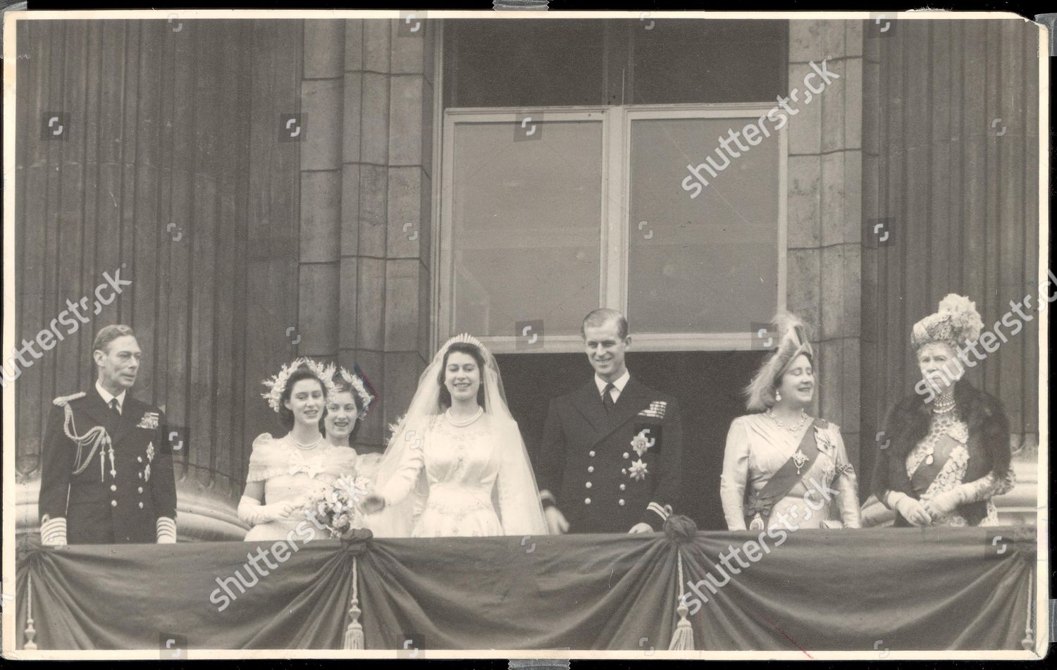 Royal Wedding Balcony Scene 20 November 1947 Editorial Stock Photo