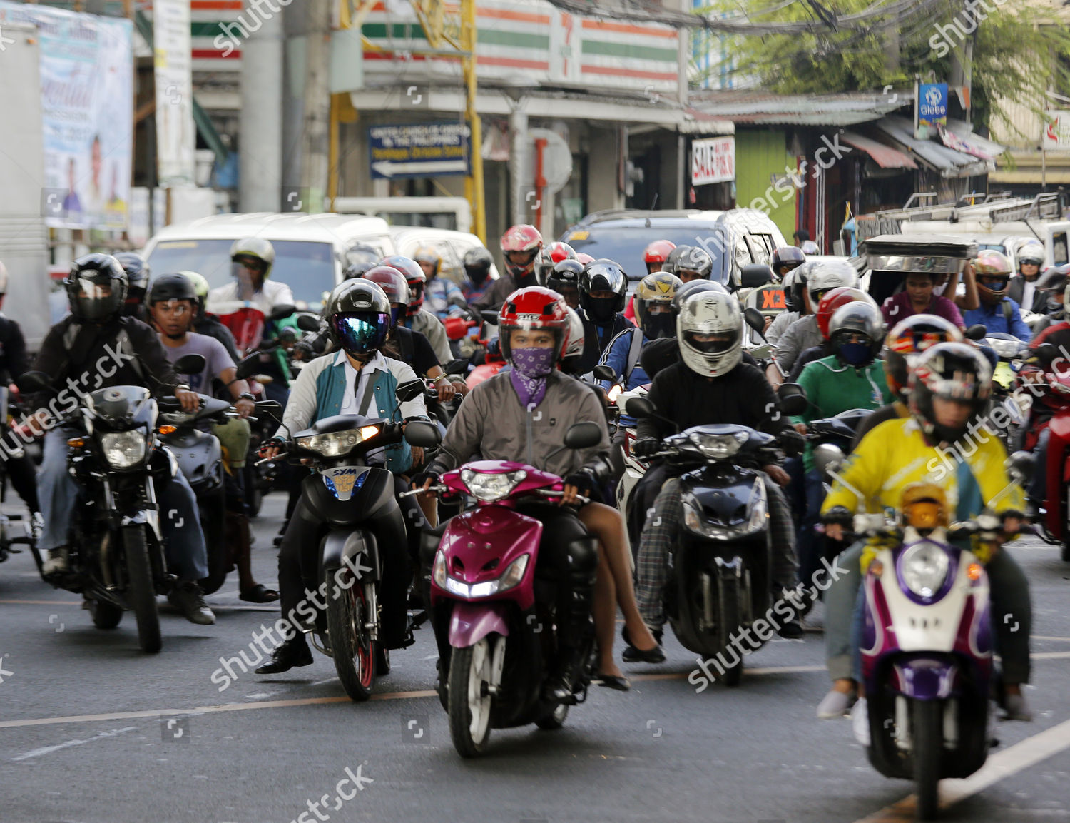on a motorcycle