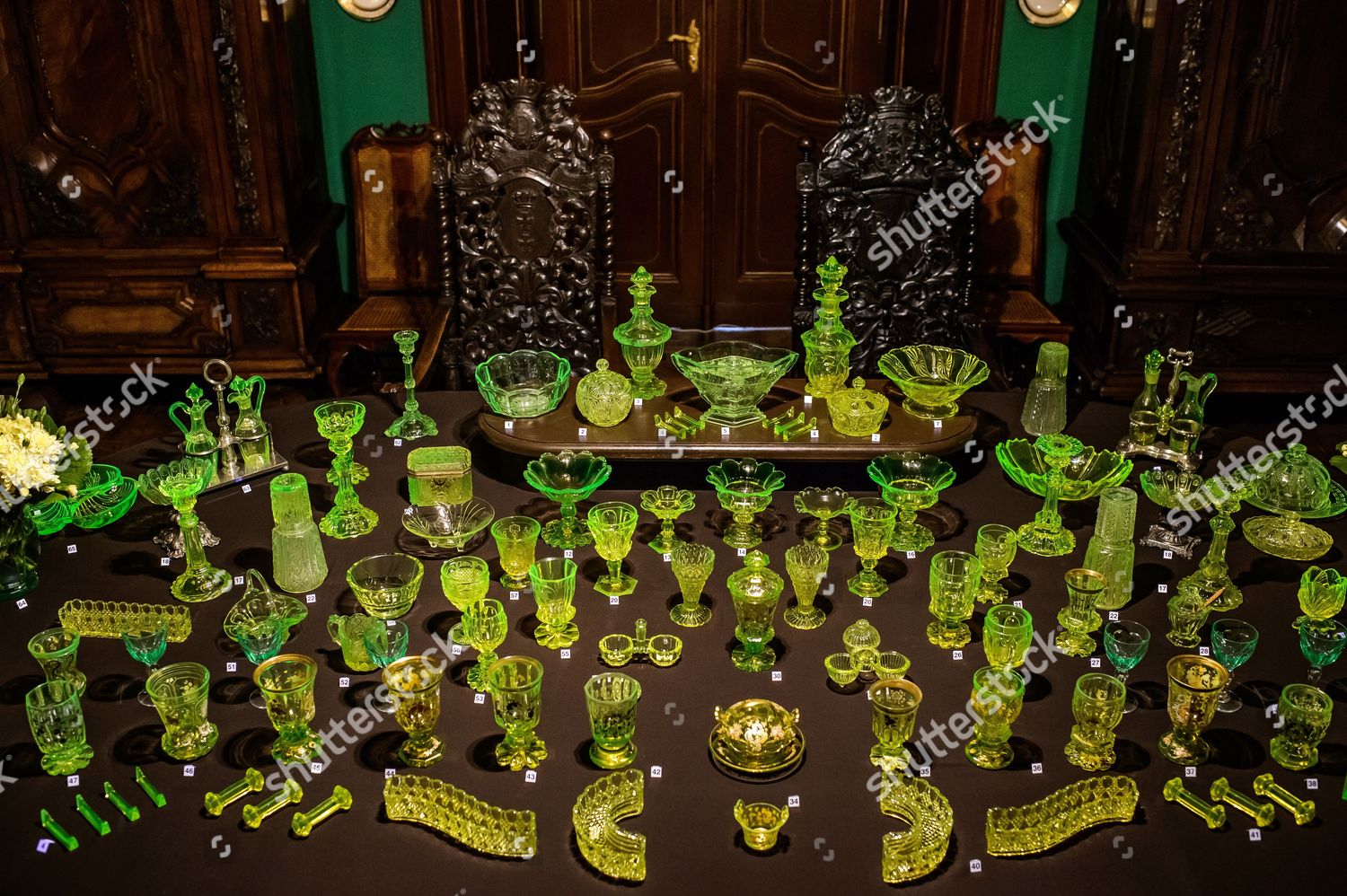 Glass Items Made Uranium Glass On Editorial Stock Photo Stock Image