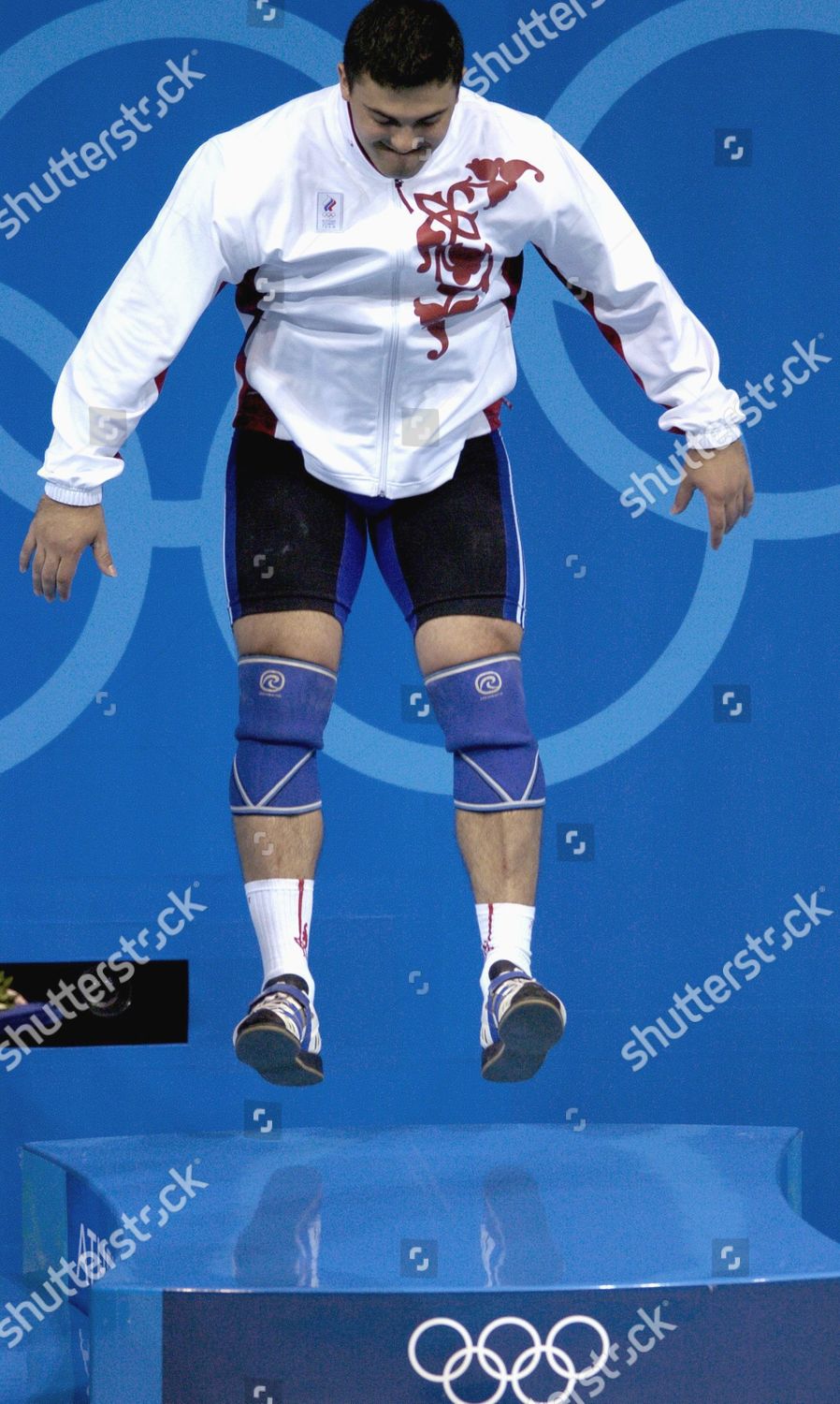 Russian Weightlifter Dmitry Berestov Celebrates On Editorial Stock ...
