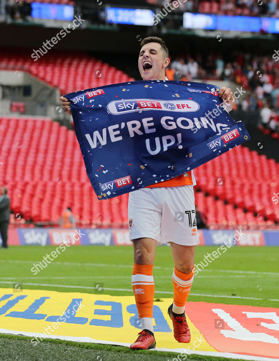 Jordan Flores Blackpool Celebrating Promotion League Editorial Stock Photo Stock Image