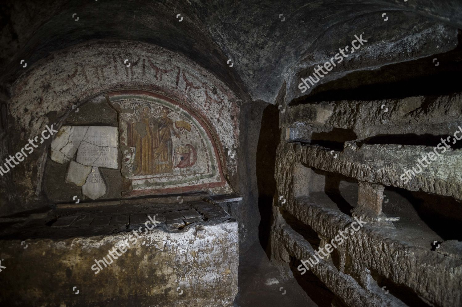 Interiors Saint Domitilla Catacombs Editorial Stock Photo - Stock Image ...