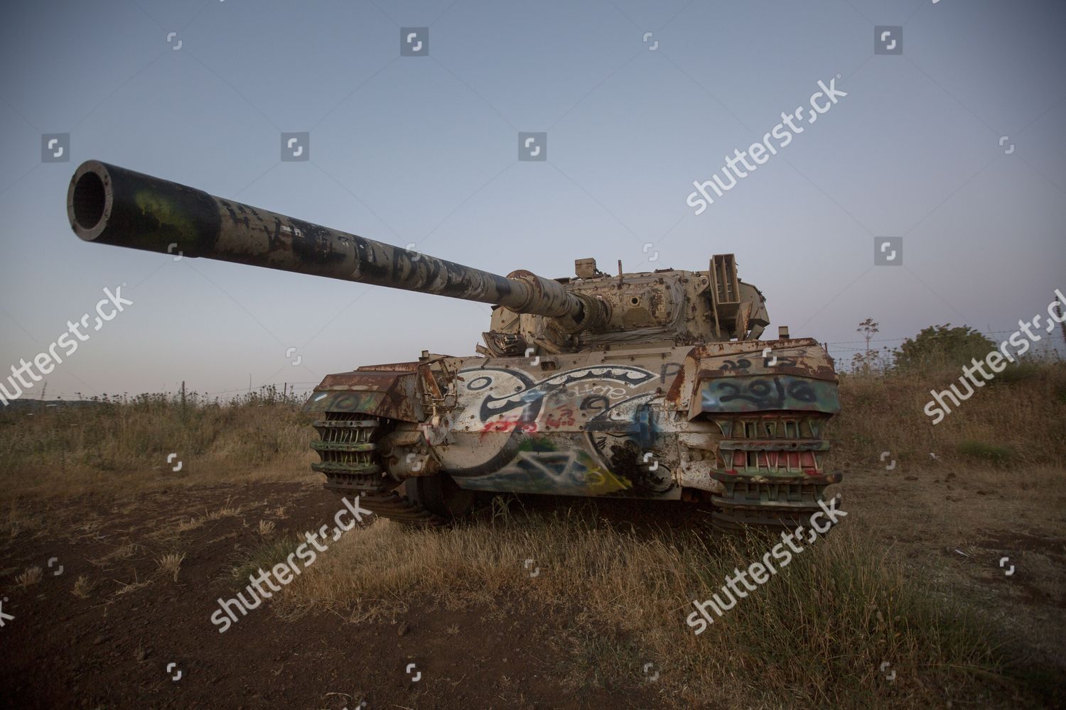 View Old Israeli Tank Next Israelisyrian Editorial Stock Photo Stock