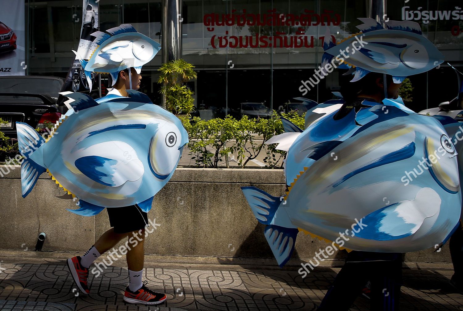 Activists Dressed Tuna Fish Costumes During Editorial Stock Photo