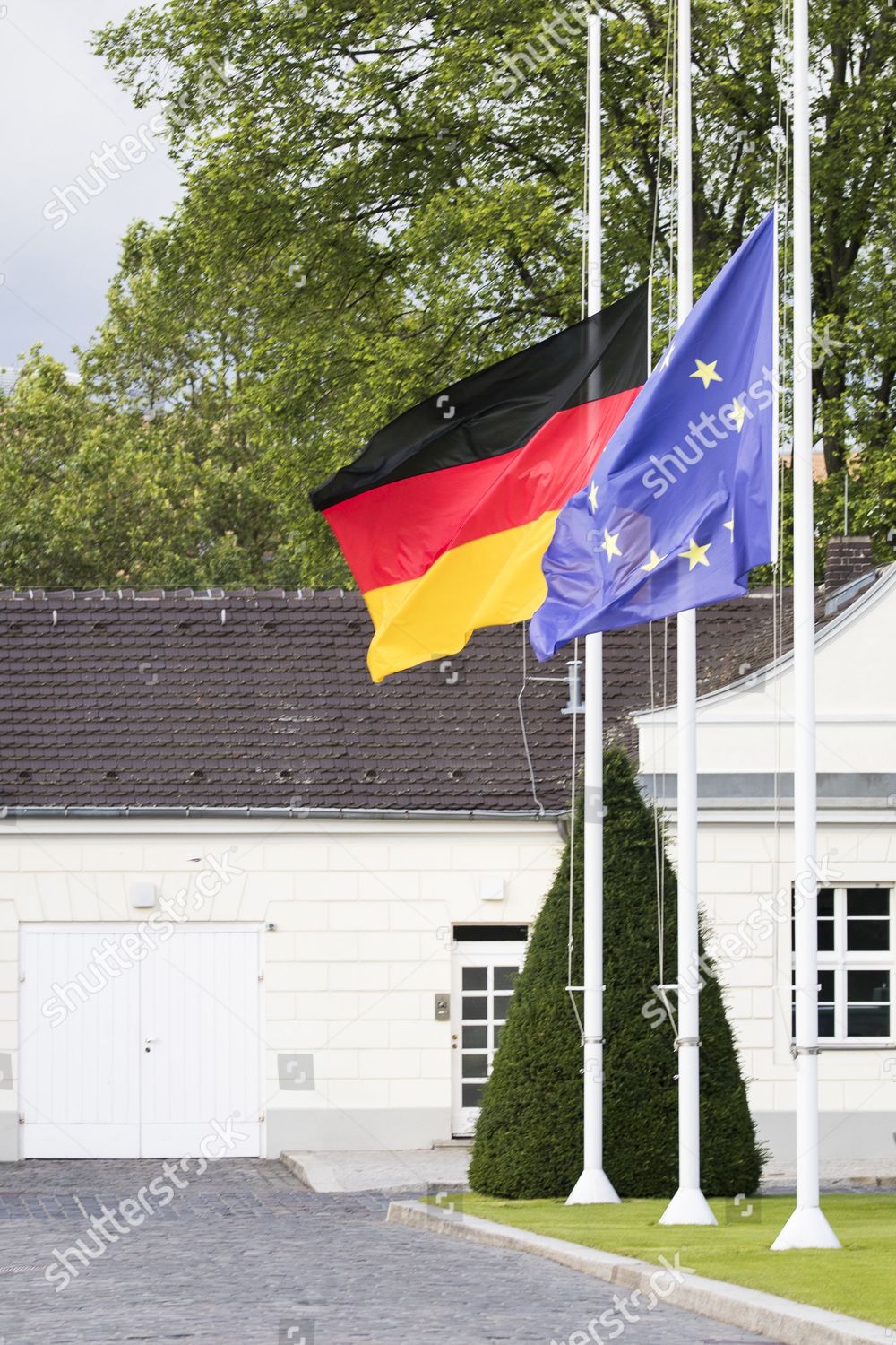Flags Flying Half Mast After Announcement Editorial Stock Photo Stock