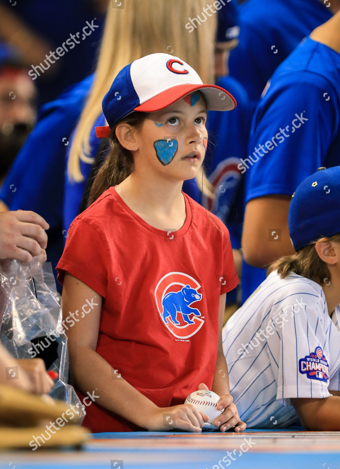 Young Cubs Fans Await Chance Get Editorial Stock Photo - Stock Image