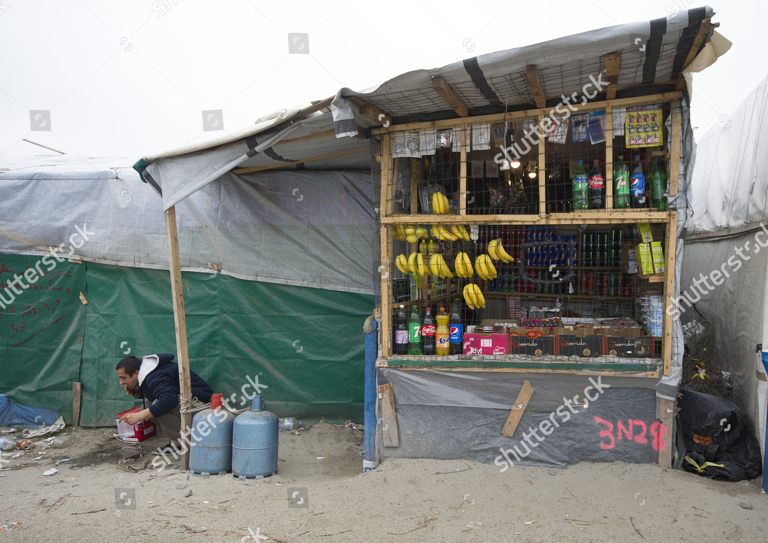 Jungle Looks Bleak Calais Wind Blows Sand Editorial Stock