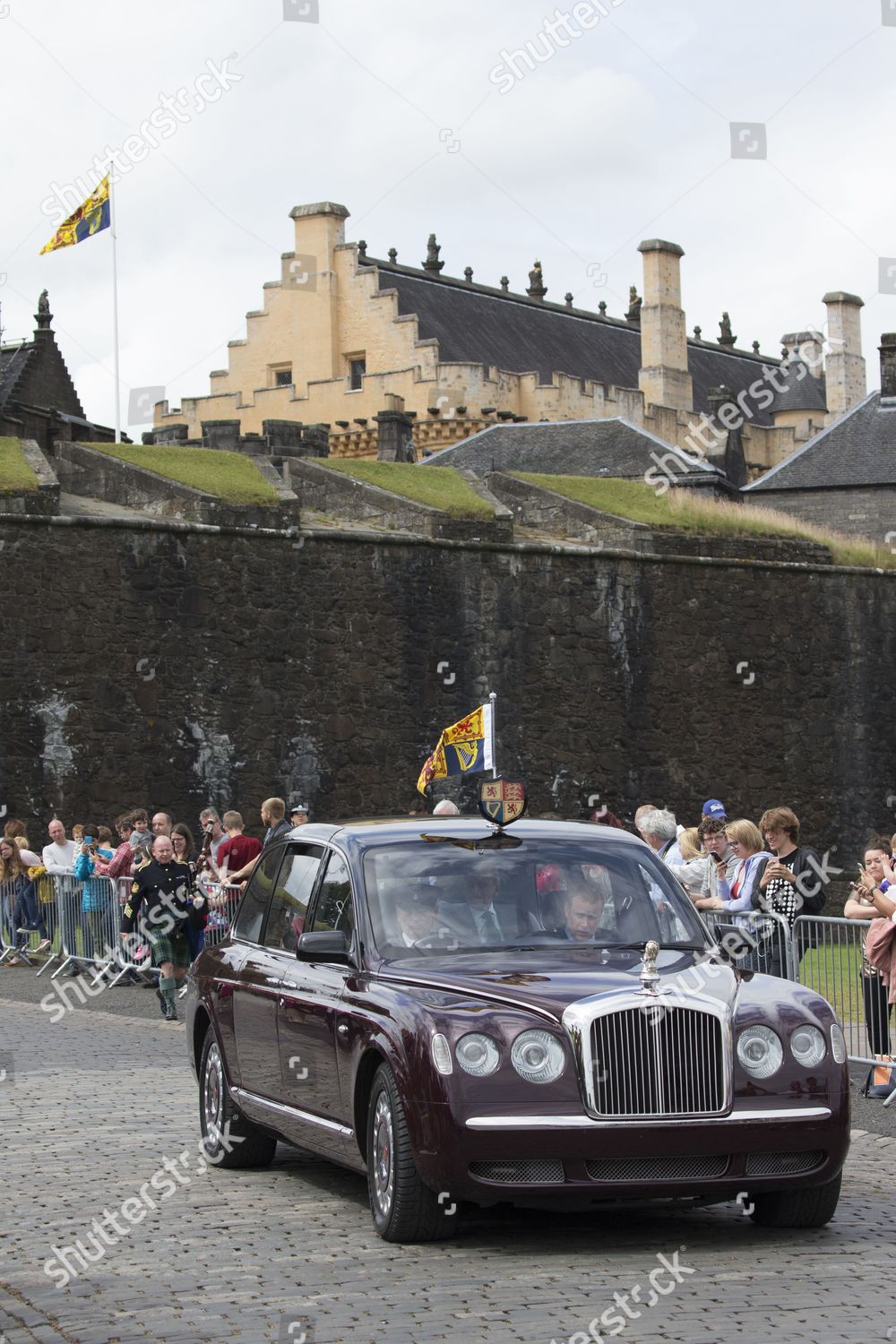 Queen Elizabeth Ii Prince Philip Leave Stirling Editorial - 