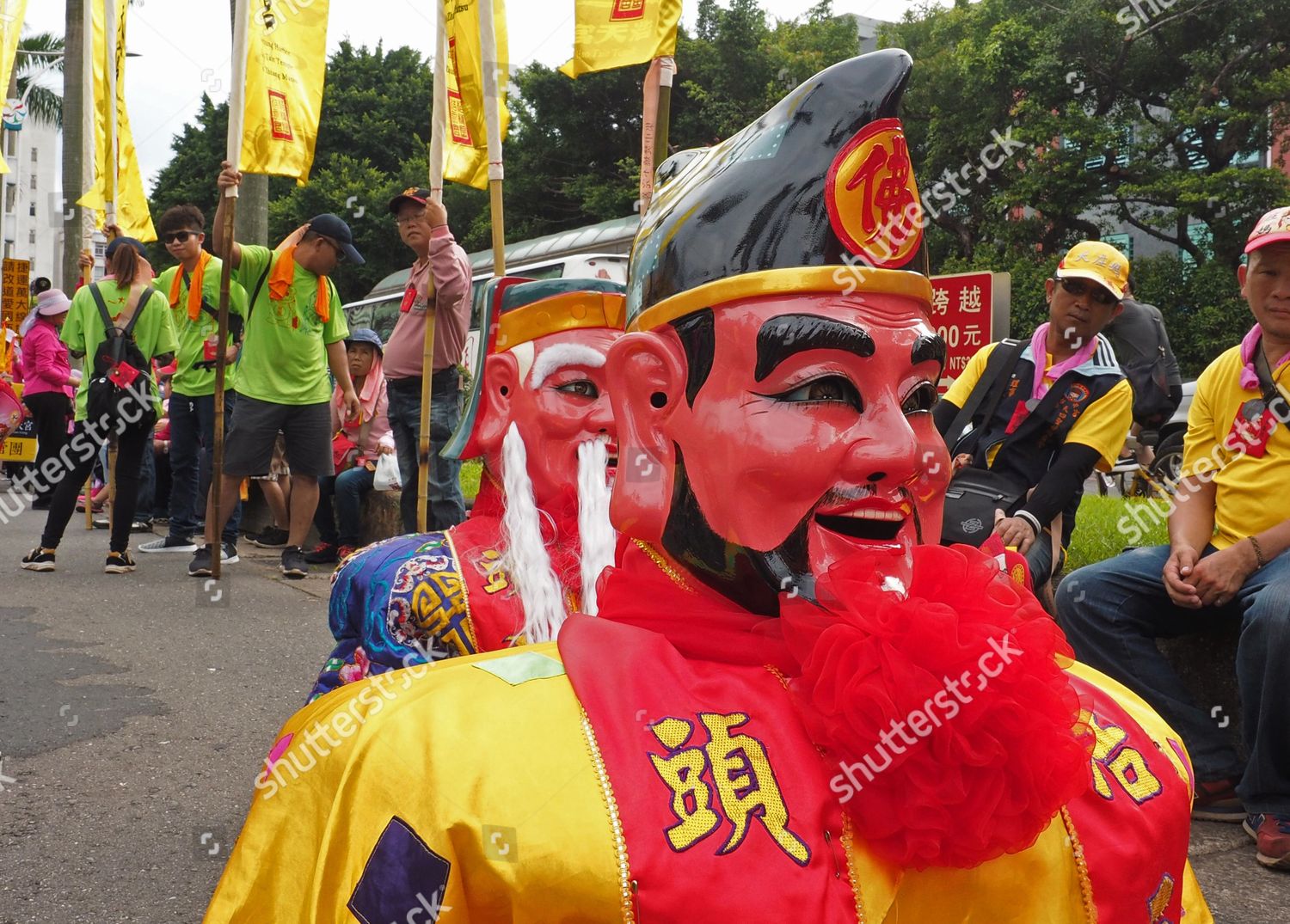 Members Religious Groups Carrying Masks Deities Editorial Stock Photo