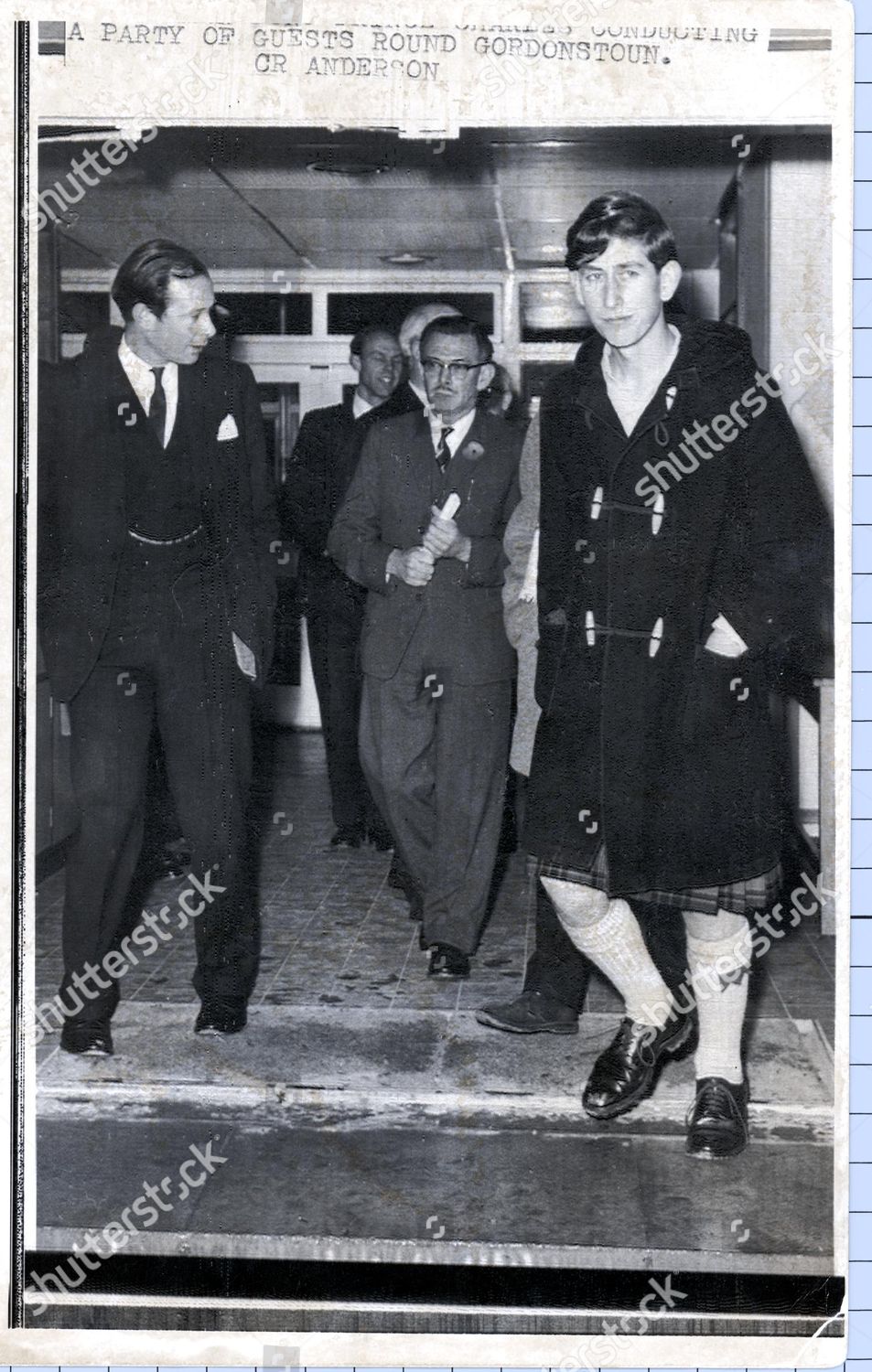 Gordonstoun Scotland Prince Charles Wears Duffelcoat Editorial Stock