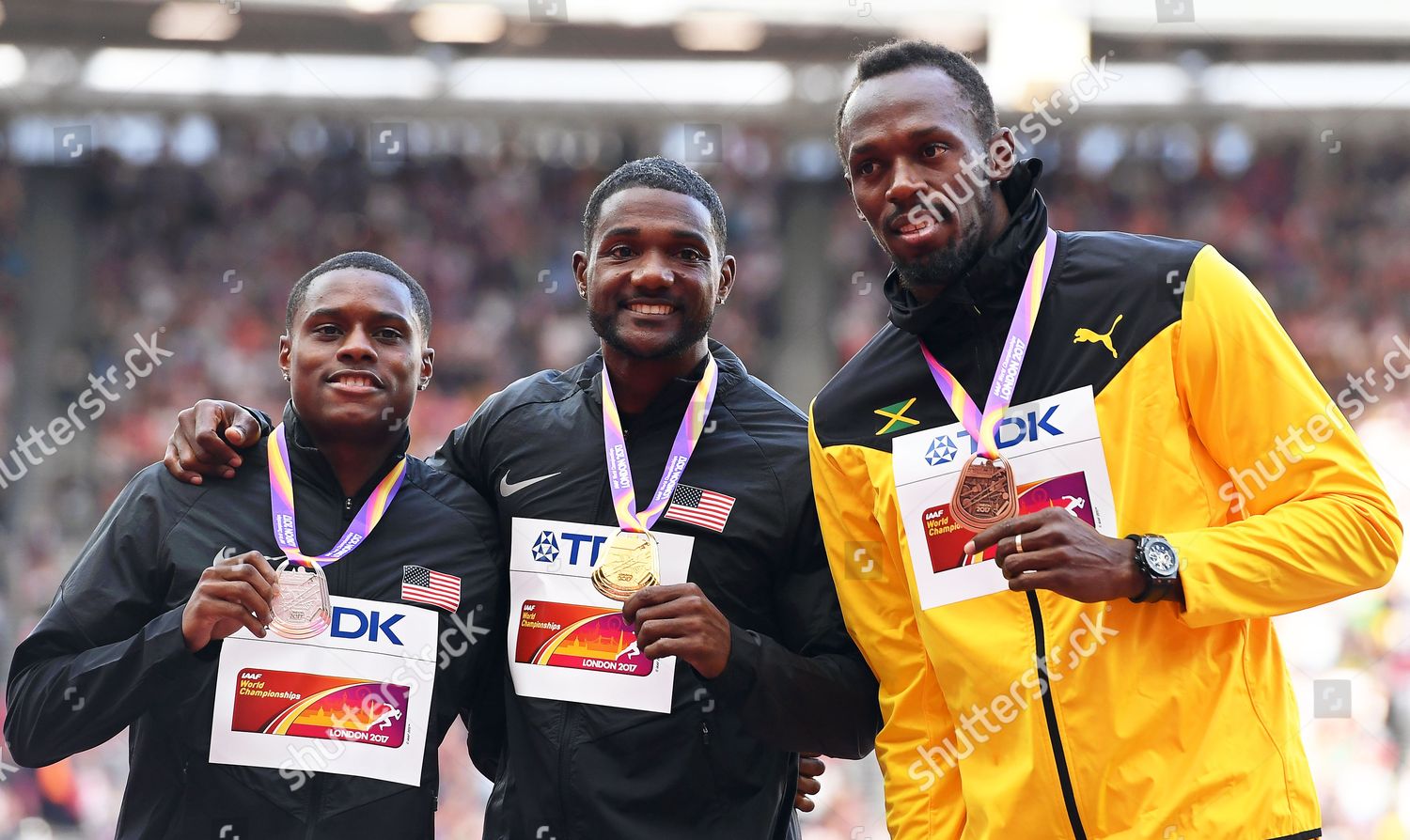 Justin Gatlin Christian Coleman Usain Bolt Editorial Stock Photo ...