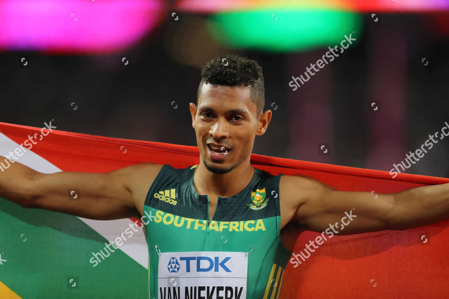 Wayde Van Niekerk Celebrates 400m Win Editorial Stock Photo - Stock