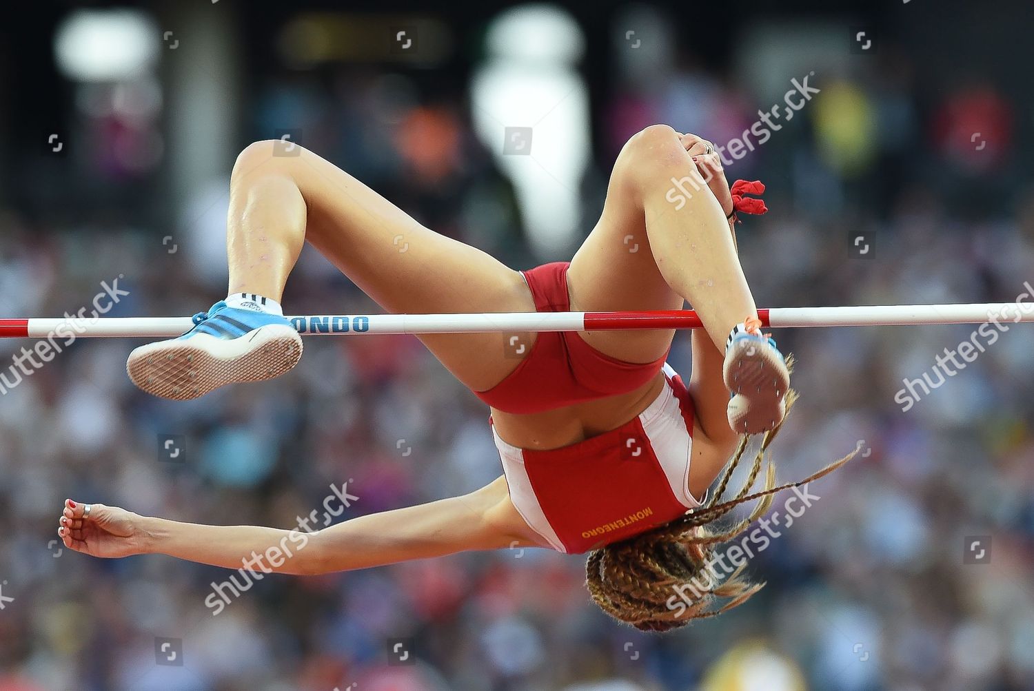 Marija Vukovic Montenegro during high jump qualification Editorial.