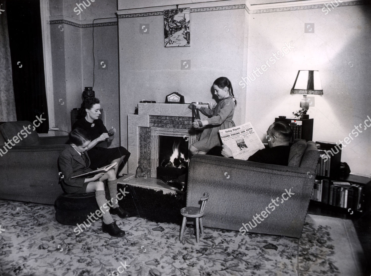 1940s Homelife Family Scene Lounge Living Room Editorial Stock Photo Stock Image Shutterstock