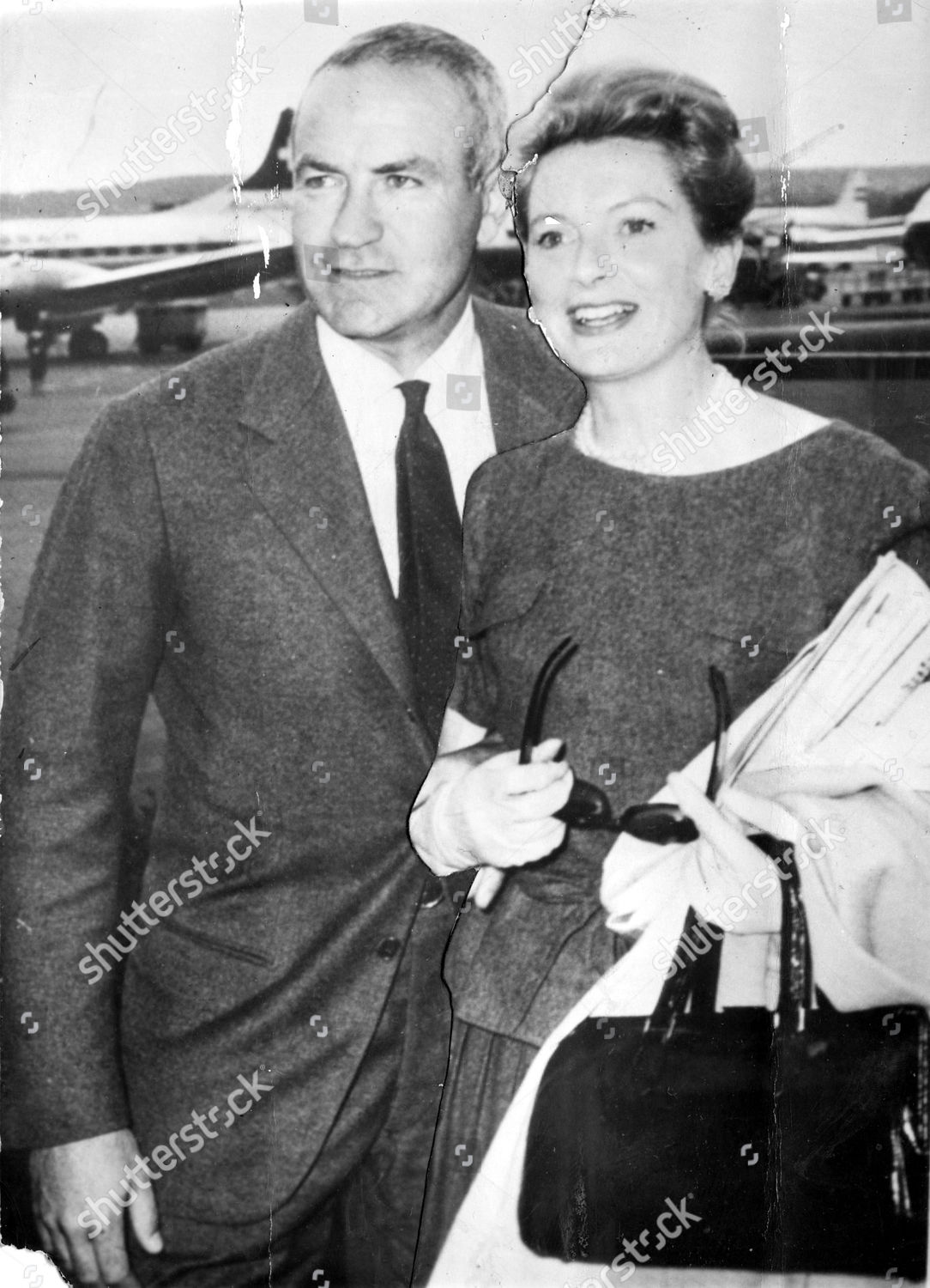Deborah Kerr Actress Pictured Scriptwriter Fiancee Peter Editorial