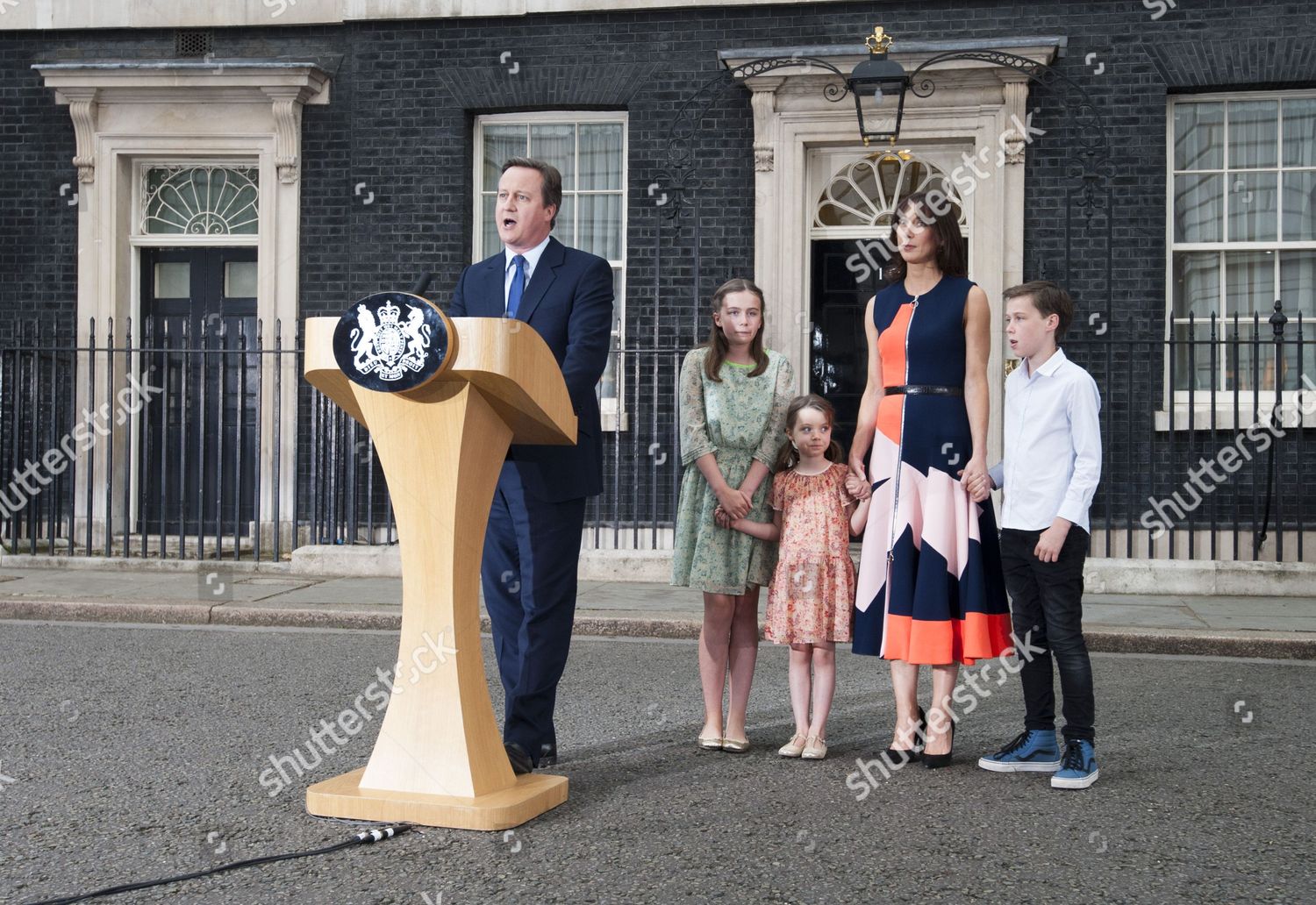 Prime Minister David Cameron Leaving Downing Editorial Stock Photo