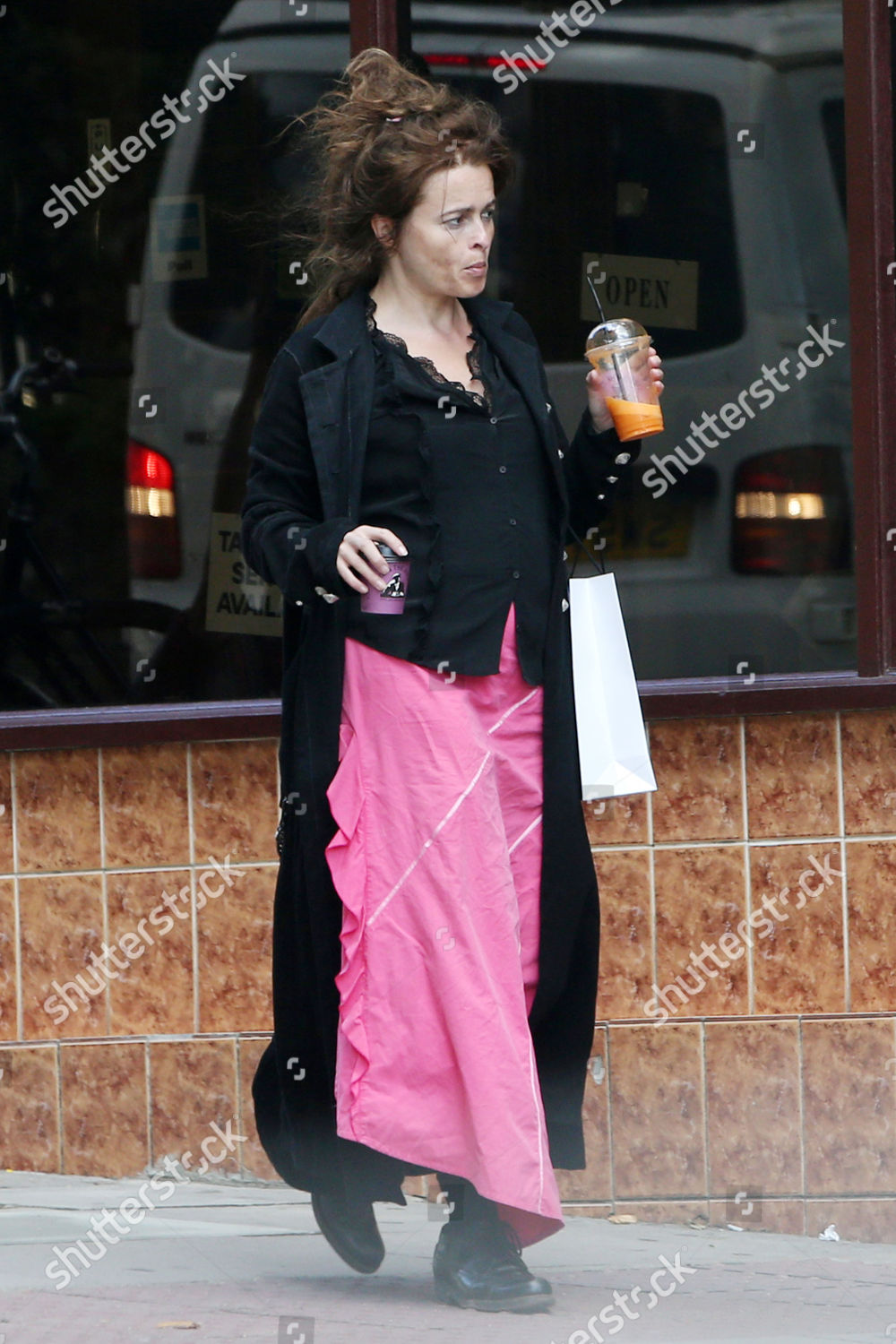 Helena Bonham Carter Shopping Hampstead Editorial Stock Photo - Stock
