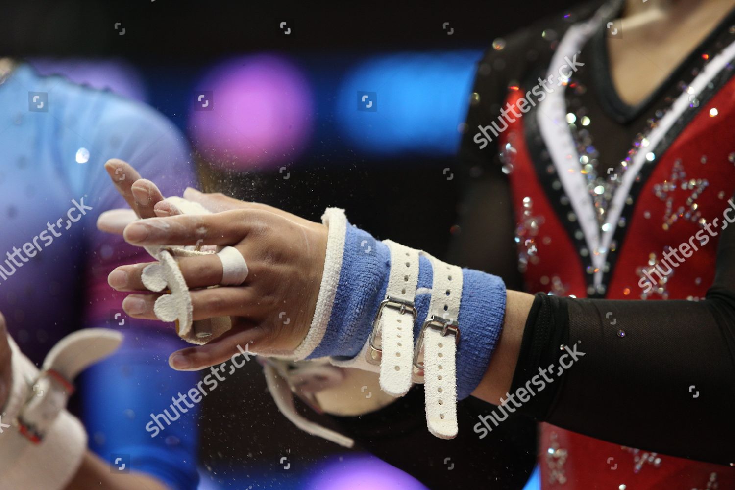 Gymnast Chalks Junior Womens Competition Pg Editorial Stock Photo