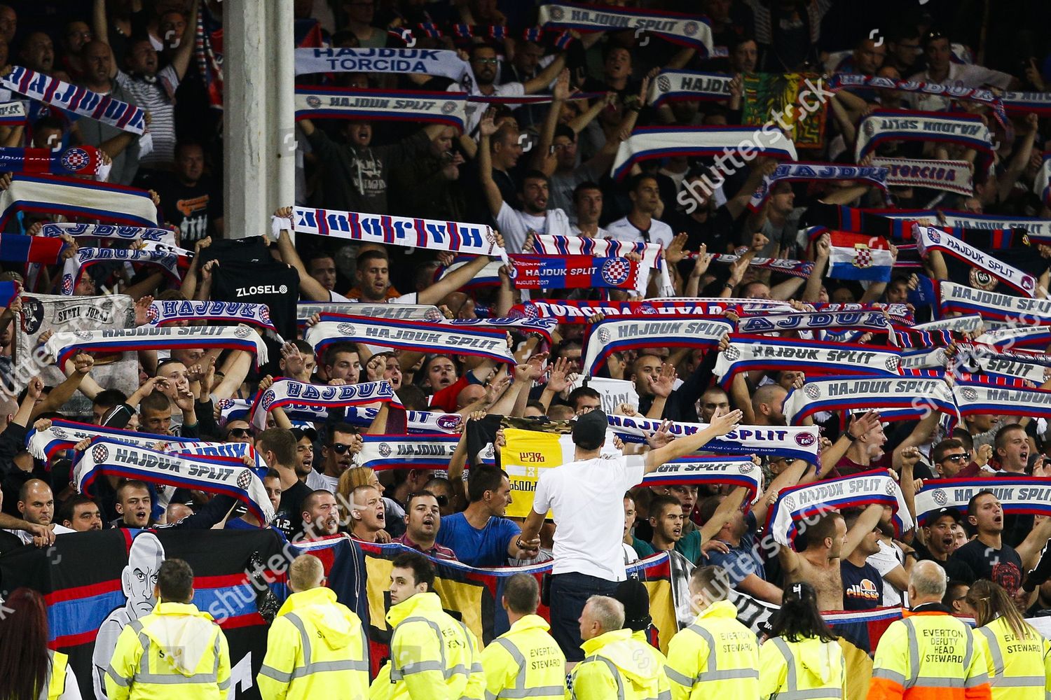 Hajduk Split Fans Hold Scarves Editorial Stock Photo Stock Image Shutterstock