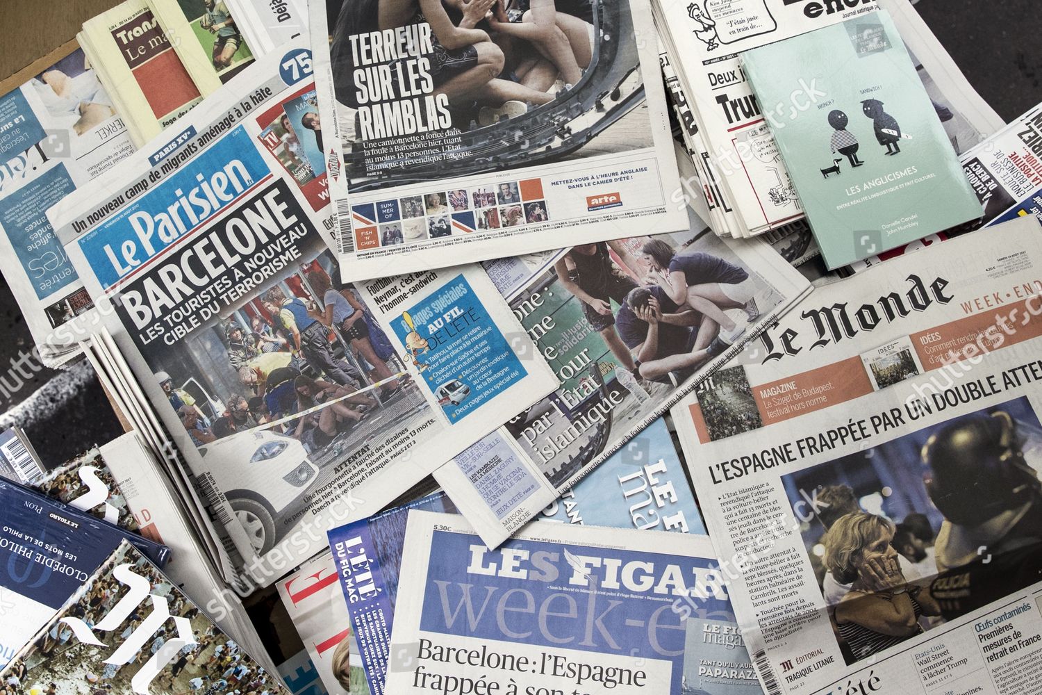 French newspapers reporting on their frontpages about Editorial Stock Photo  - Stock Image | Shutterstock